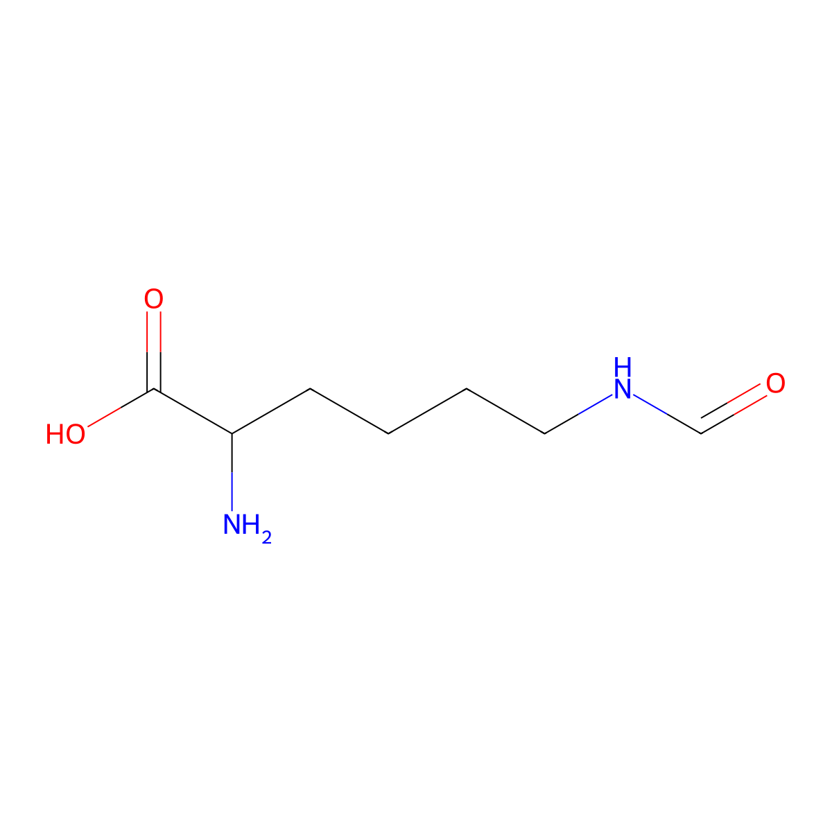 Nepsilon-Formyl-L-lysine molecular structure, CAS 1190-48-3
