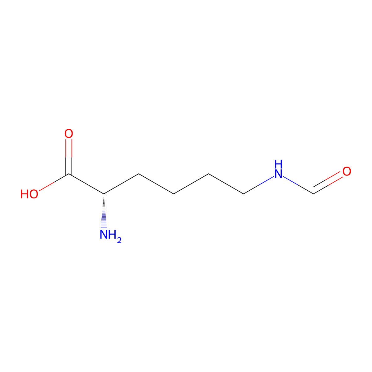 Nepsilon-Formyl-L-lysine molecular structure, CAS 1190-48-3