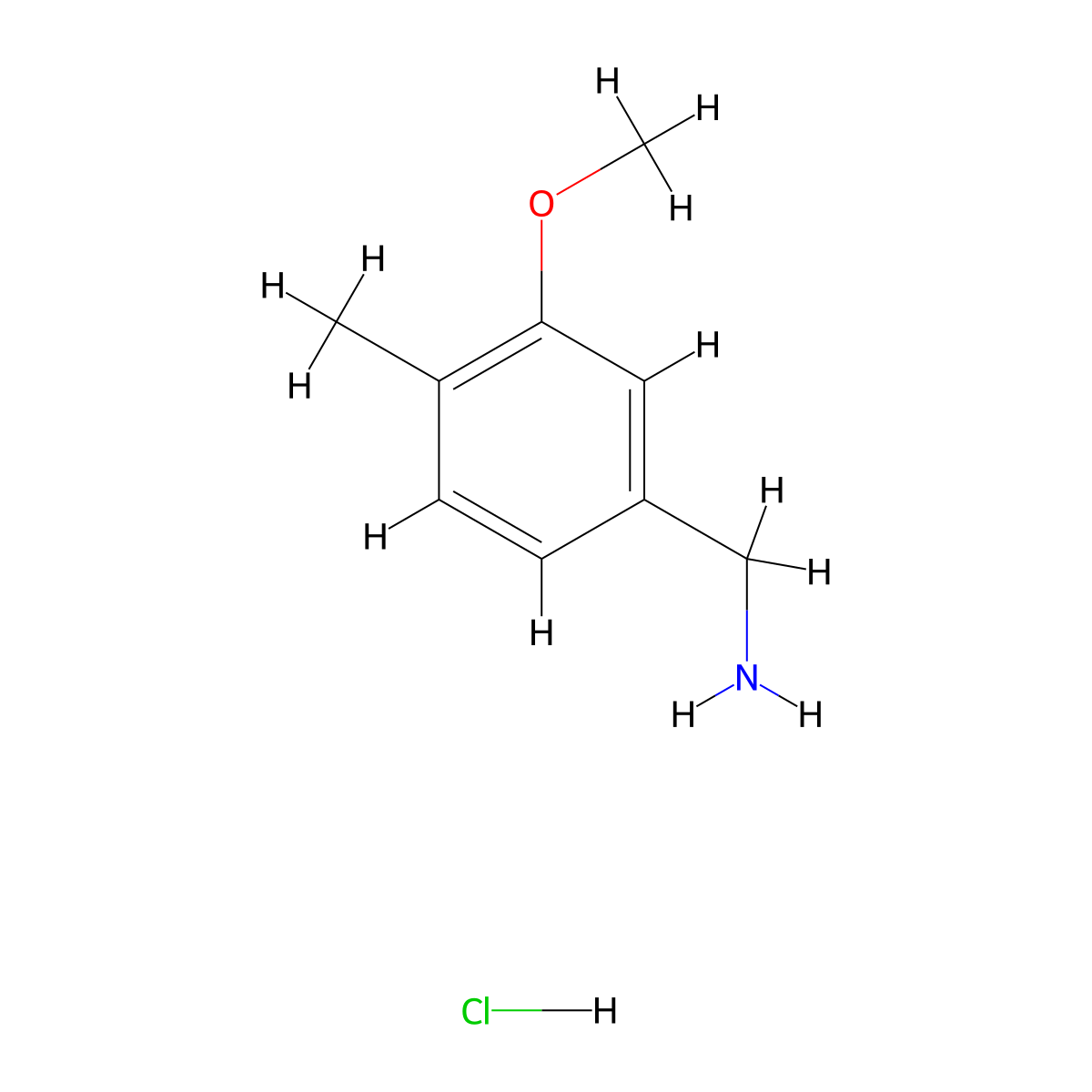 (3-Methoxy-4-methylphenyl)methanamine hydrochloride molecular structure, CAS 1190000-43-1
