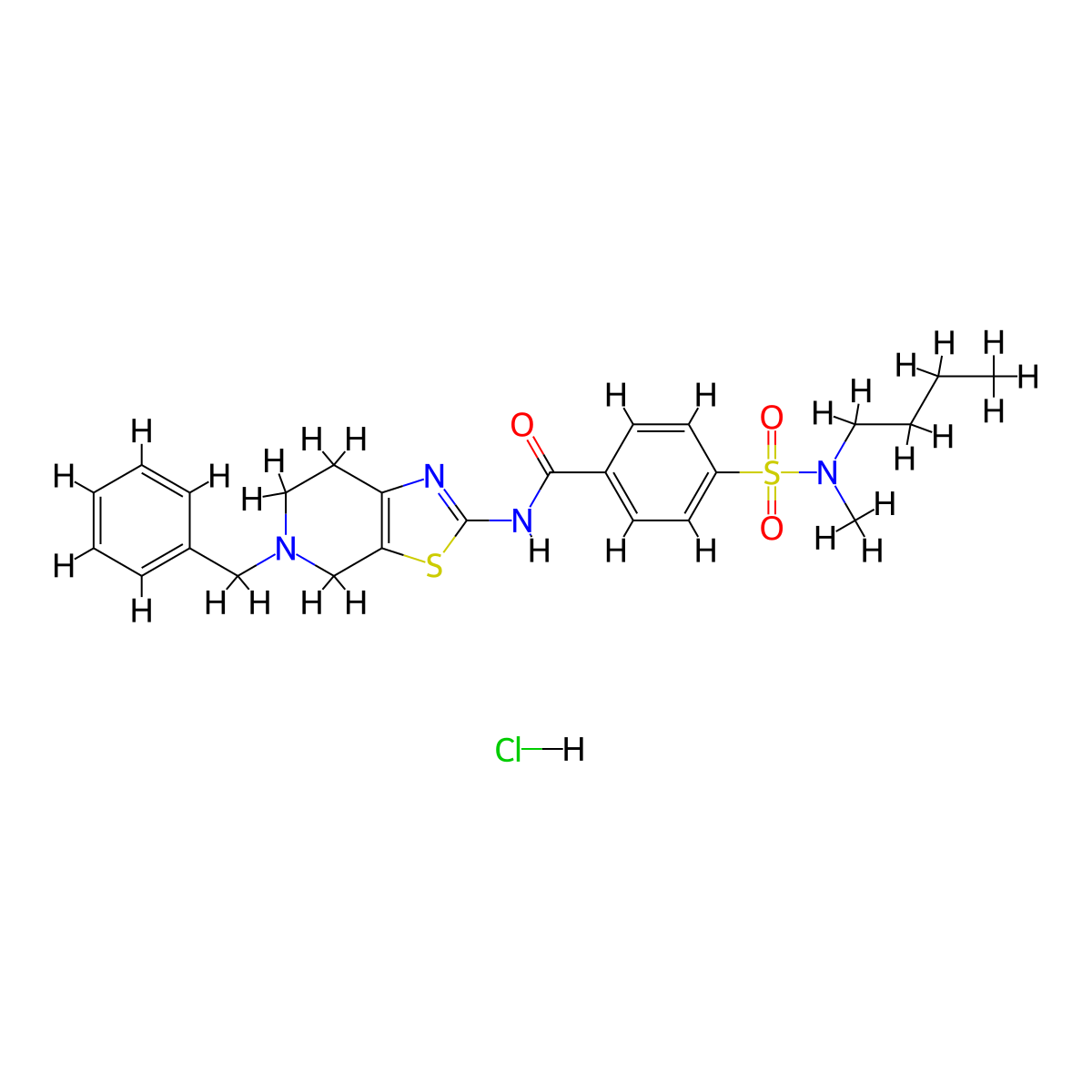 N-(5-benzyl-4,5,6,7-tetrahydrothiazolo[5,4-c]pyridin-2-yl)-4-(N-butyl-N-methylsulfamoyl)benzamide hydrochloride molecular structure, CAS 1190001-59-2