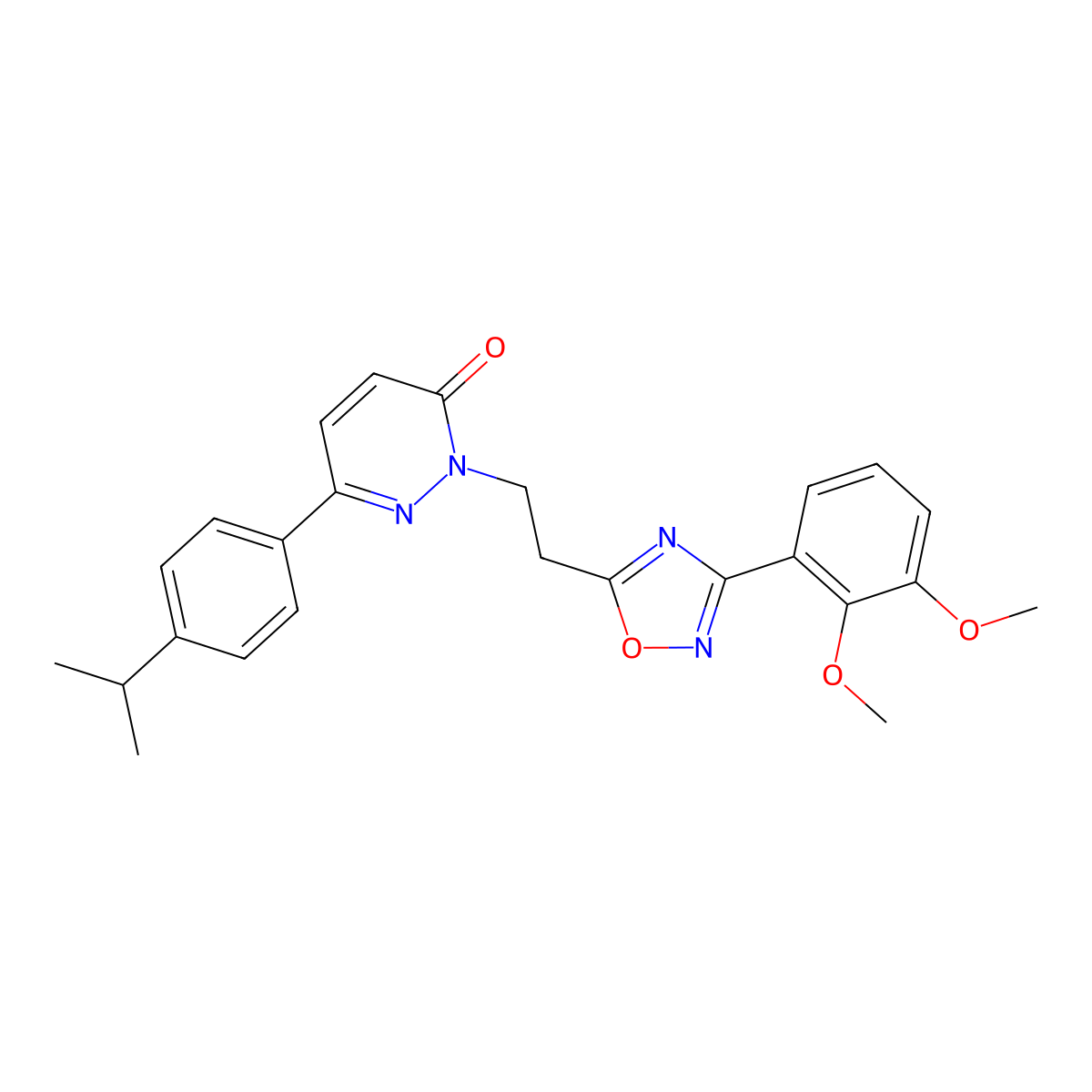 2-{2-[3-(2,3-Dimethoxyphenyl)-1,2,4-oxadiazol-5-yl]ethyl}-6-[4-(propan-2-yl)phenyl]-2,3-dihydropyridazin-3-one molecular structure, CAS 1190003-27-0