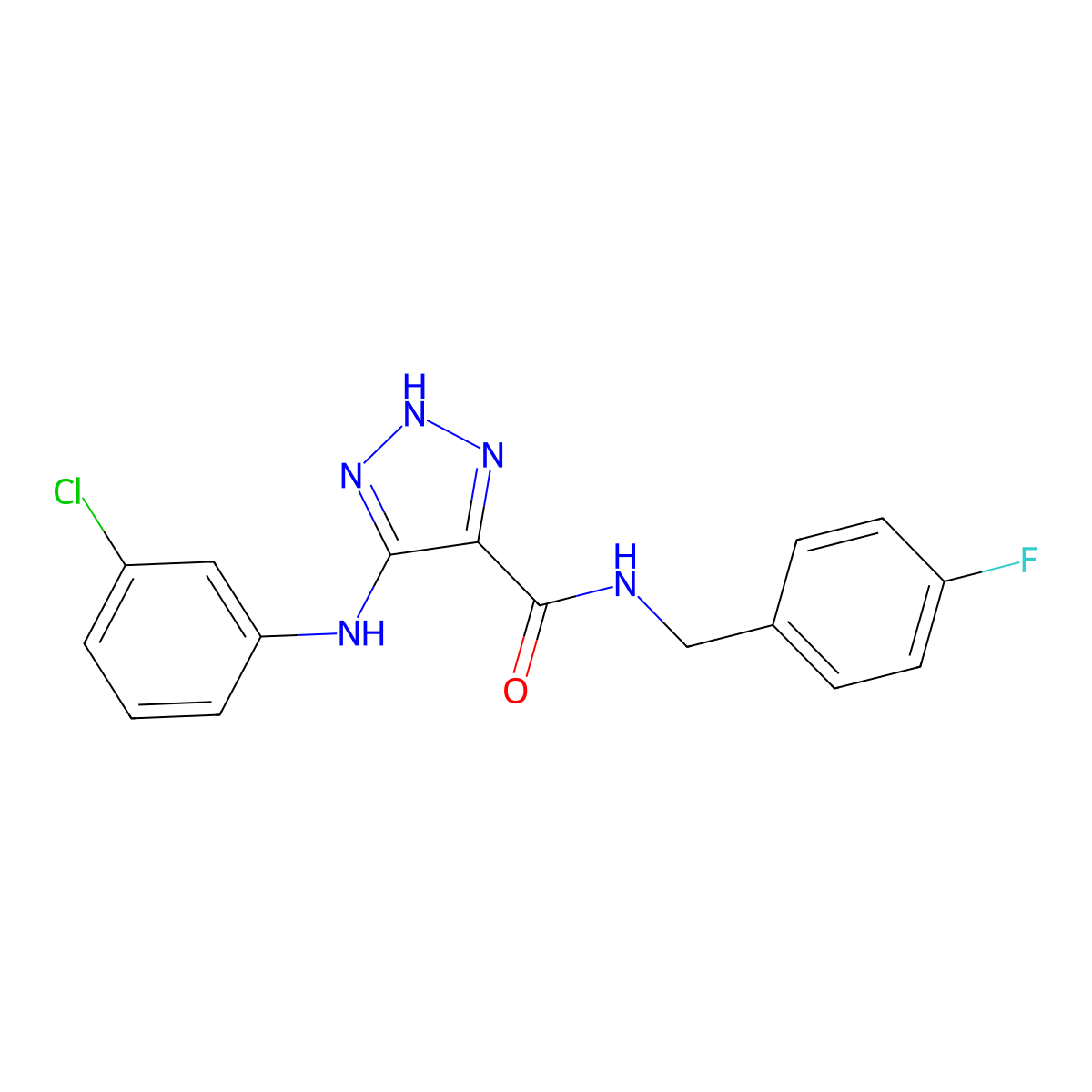 5-[(3-chlorophenyl)amino]-N-(4-fluorobenzyl)-1H-1,2,3-triazole-4-carboxamide molecular structure, CAS 1190004-68-2