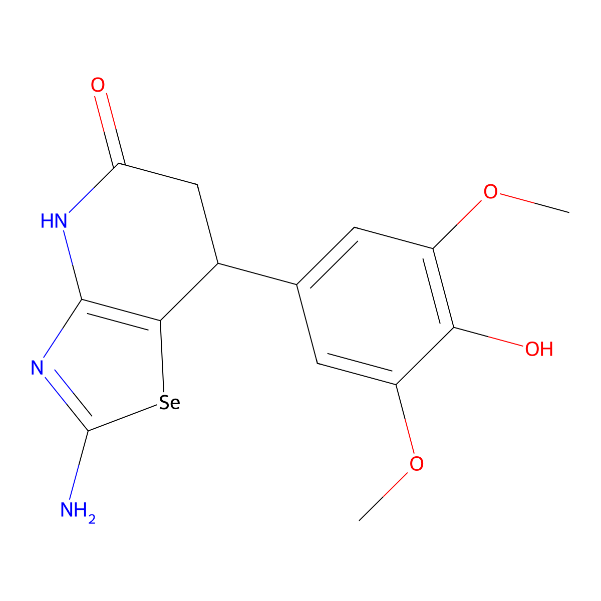 2-Amino-6,7-dihydro-7-(4-hydroxy-3,5-dimethoxyphenyl)selenazolo[4,5-b]pyridin-5(4H)-one molecular structure, CAS 1190006-10-0