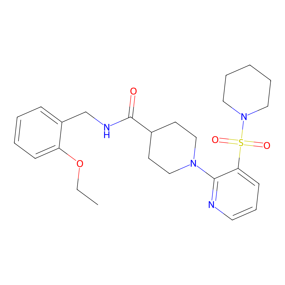 N-[(2-ethoxyphenyl)methyl]-1-[3-(piperidine-1-sulfonyl)pyridin-2-yl]piperidine-4-carboxamide molecular structure, CAS 1190008-03-7