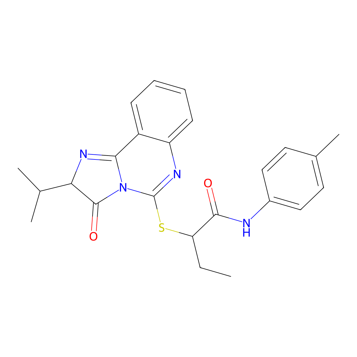 2-((2-isopropyl-3-oxo-2,3-dihydroimidazo[1,2-c]quinazolin-5-yl)thio)-N-(p-tolyl)butanamide molecular structure, CAS 1190008-31-1