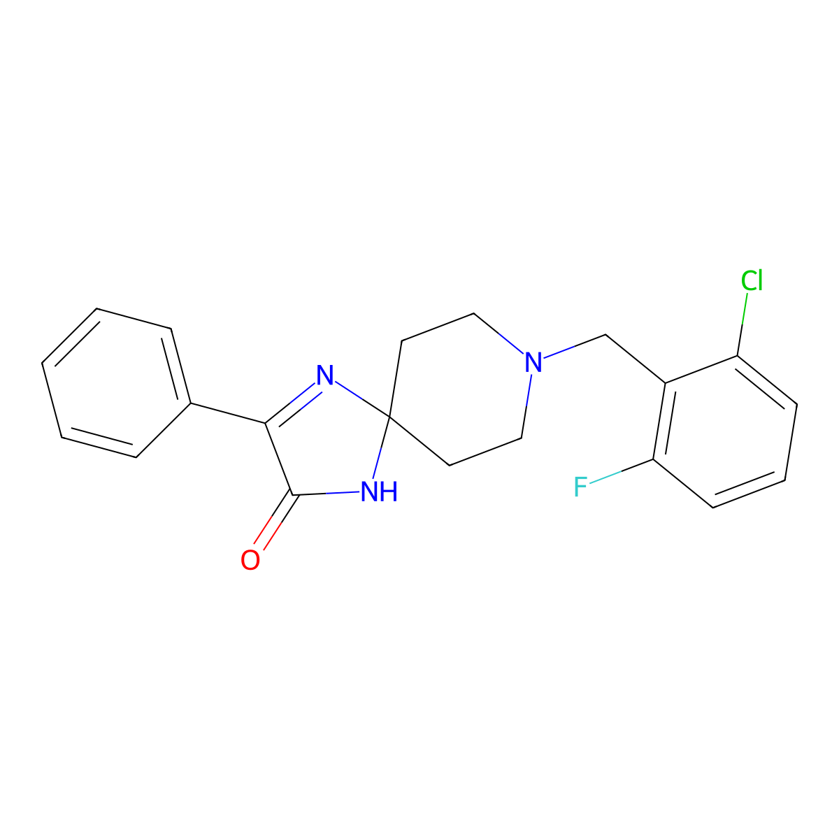 8-[(2-Chloro-6-fluorophenyl)methyl]-3-phenyl-1,4,8-triazaspiro[4.5]dec-3-EN-2-one molecular structure, CAS 1190009-23-4