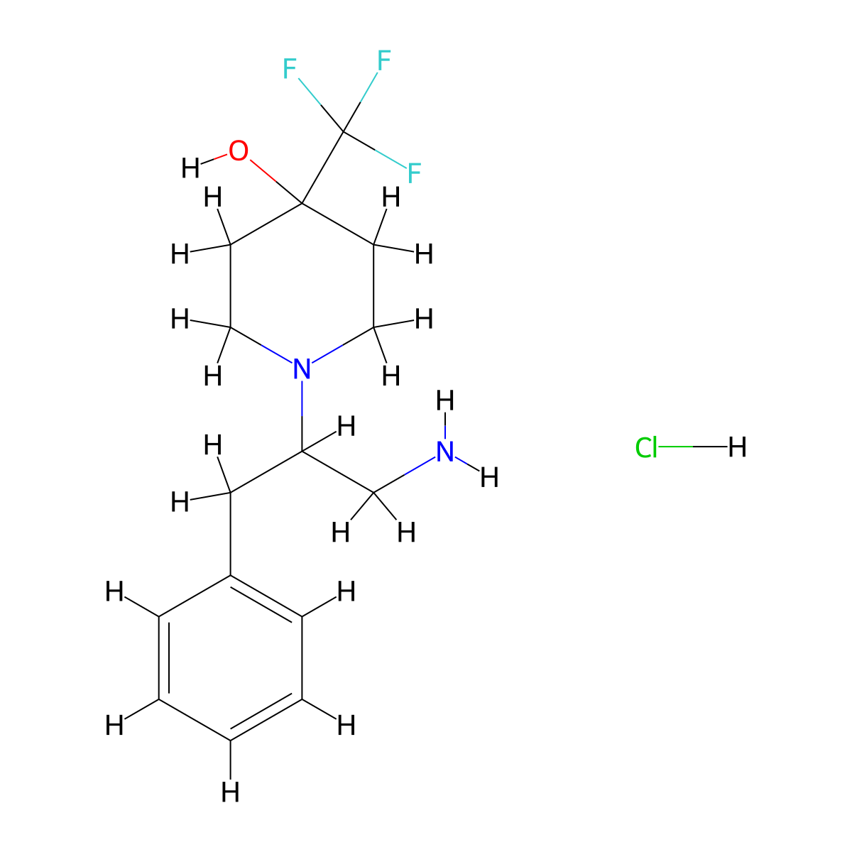 1-(1-Amino-3-phenylpropan-2-YL)-4-(trifluoromethyl)piperidin-4-OL hcl molecular structure, CAS 1190009-29-0