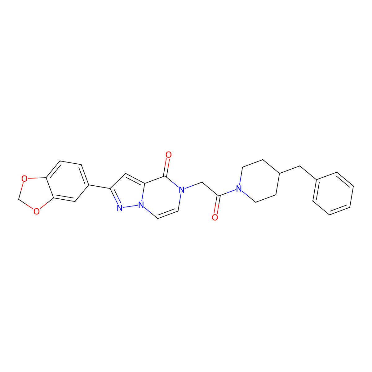 2-(1,3-benzodioxol-5-yl)-5-[2-(4-benzylpiperidin-1-yl)-2-oxoethyl]pyrazolo[1,5-a]pyrazin-4(5H)-one molecular structure, CAS 1190009-63-2