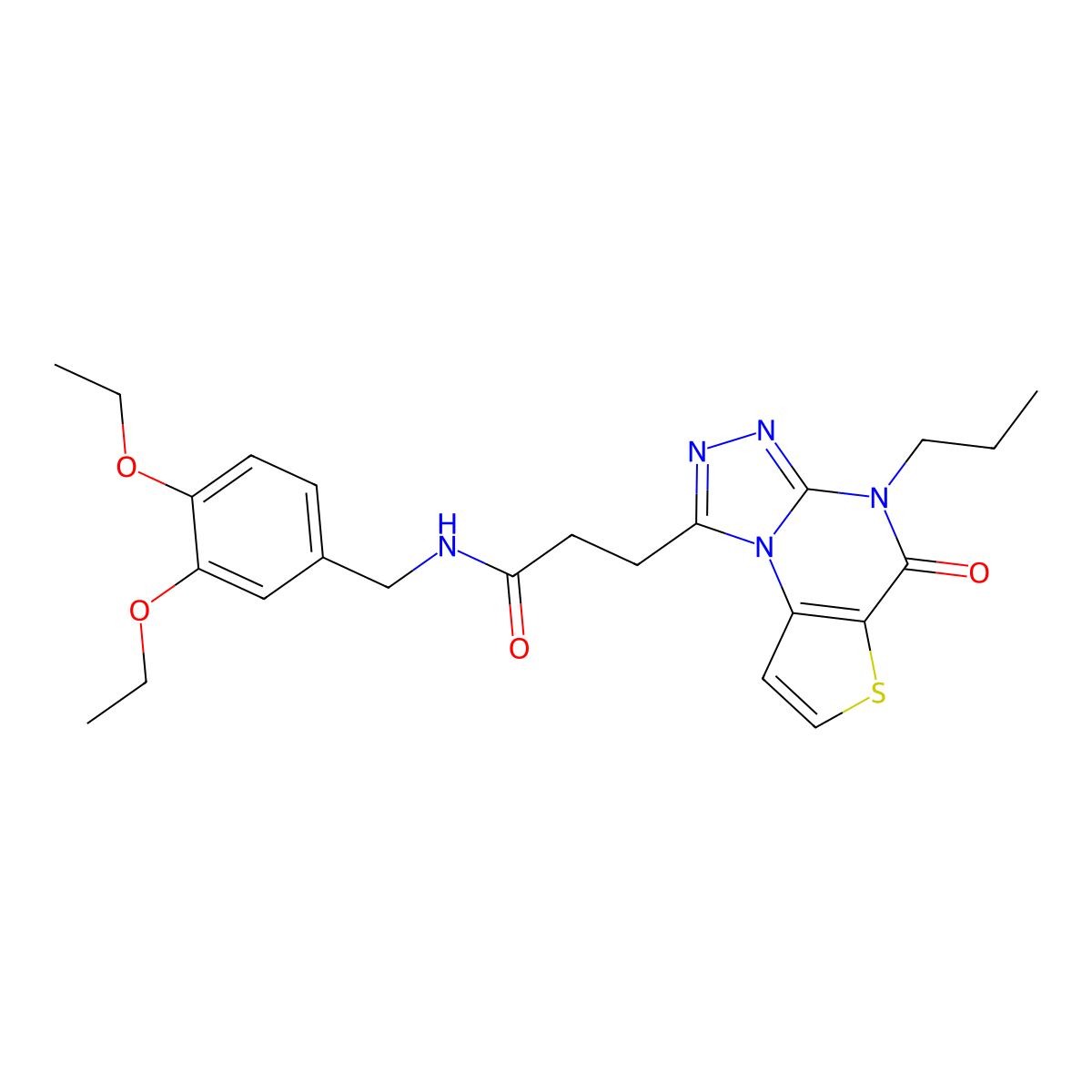 N-(3,4-diethoxybenzyl)-3-(5-oxo-4-propyl-4,5-dihydrothieno[2,3-e][1,2,4]triazolo[4,3-a]pyrimidin-1-yl)propanamide molecular structure, CAS 1190011-04-1