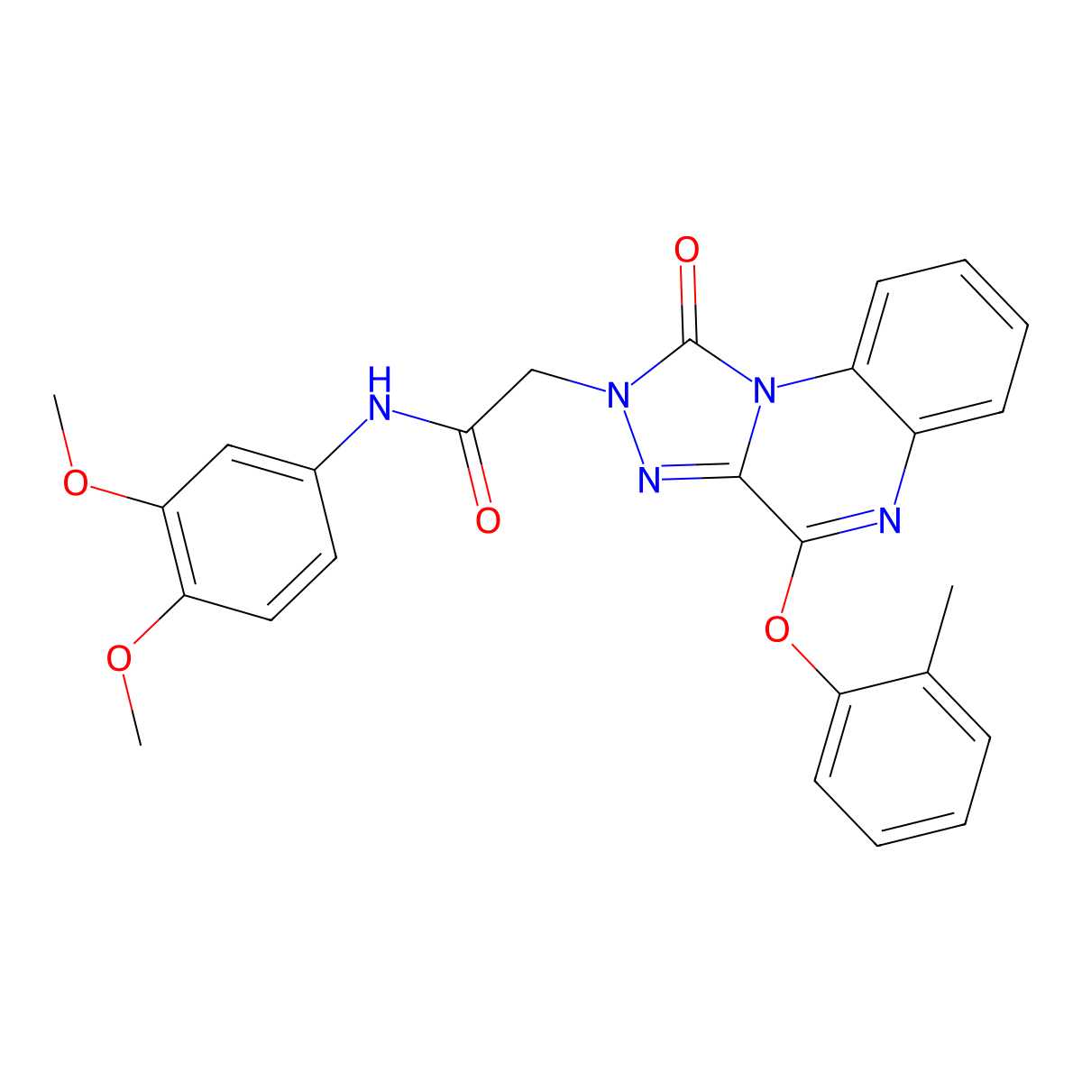 N-(3,4-dimethoxyphenyl)-2-(1-oxo-4-(o-tolyloxy)-[1,2,4]triazolo[4,3-a]quinoxalin-2(1H)-yl)acetamide molecular structure, CAS 1190011-68-7