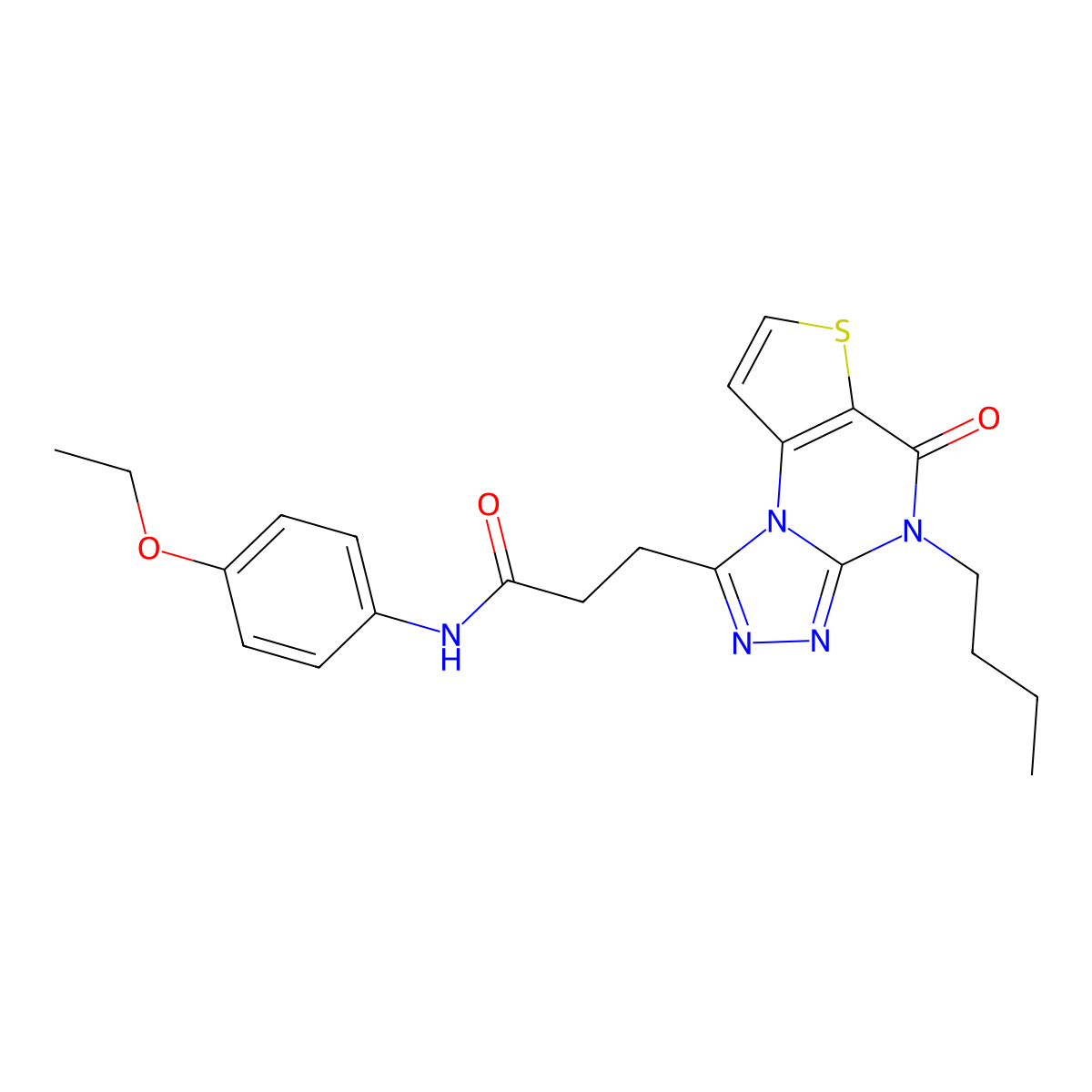 3-(4-butyl-5-oxo-4,5-dihydrothieno[2,3-e][1,2,4]triazolo[4,3-a]pyrimidin-1-yl)-N-(4-ethoxyphenyl)propanamide molecular structure, CAS 1190012-94-2