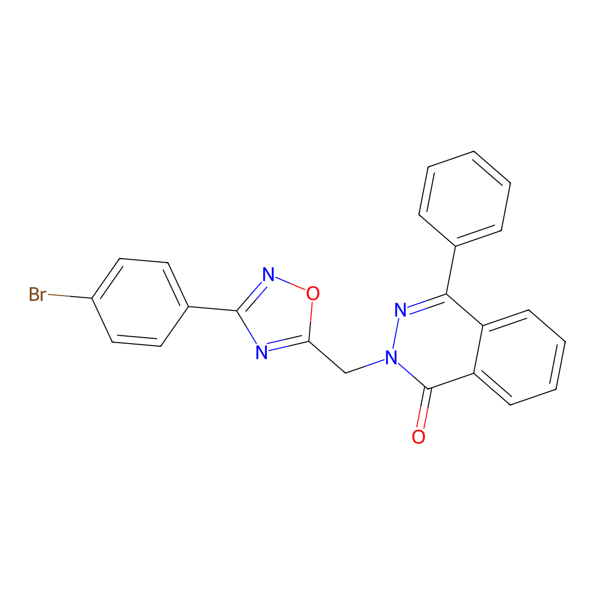 2-((3-(4-bromophenyl)-1,2,4-oxadiazol-5-yl)methyl)-4-phenylphthalazin-1(2H)-one molecular structure, CAS 1190014-07-3