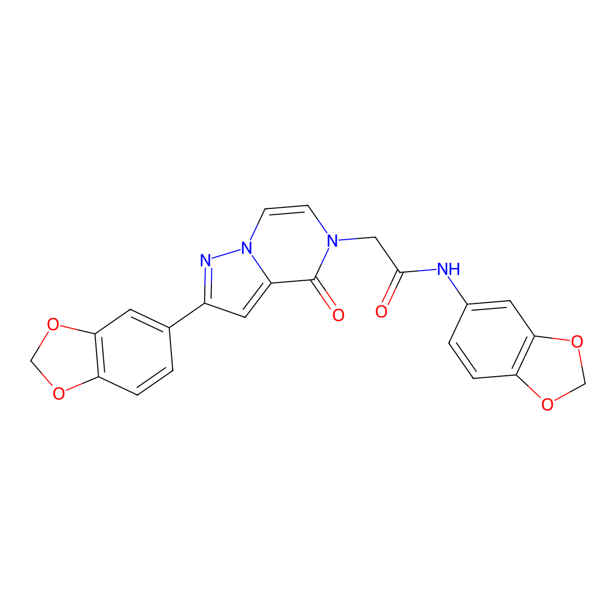 N-1,3-benzodioxol-5-yl-2-[2-(1,3-benzodioxol-5-yl)-4-oxopyrazolo[1,5-a]pyrazin-5(4H)-yl]acetamide molecular structure, CAS 1190014-12-0