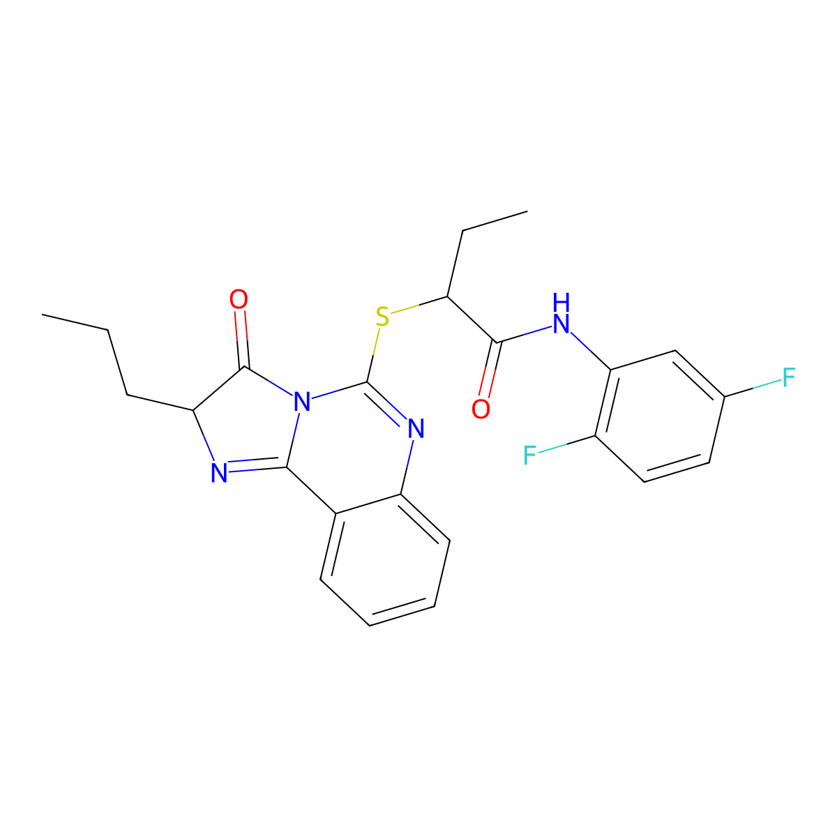 N-(2,5-difluorophenyl)-2-((3-oxo-2-propyl-2,3-dihydroimidazo[1,2-c]quinazolin-5-yl)thio)butanamide molecular structure, CAS 1190014-79-9