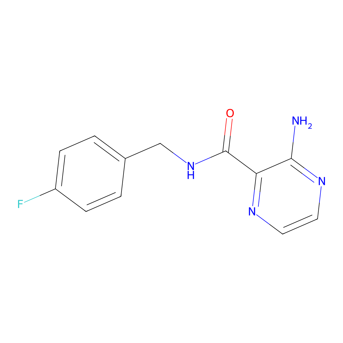 3-amino-N-(4-fluorobenzyl)pyrazine-2-carboxamide molecular structure, CAS 1190015-09-8