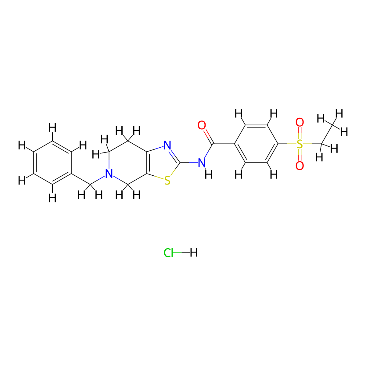 N-(5-benzyl-4,5,6,7-tetrahydrothiazolo[5,4-c]pyridin-2-yl)-4-(ethylsulfonyl)benzamide hydrochloride molecular structure, CAS 1190015-80-5
