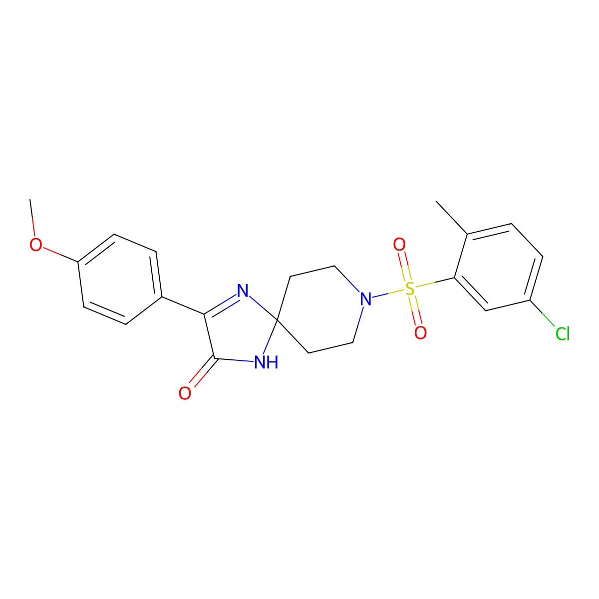 8-((5-Chloro-2-methylphenyl)sulfonyl)-3-(4-methoxyphenyl)-1,4,8-triazaspiro[4.5]dec-3-en-2-one molecular structure, CAS 1190020-44-0