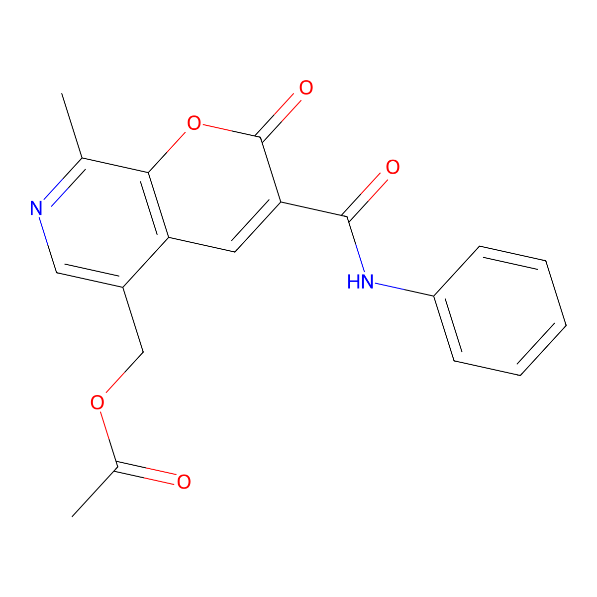 [3-(anilinocarbonyl)-8-methyl-2-oxo-2H-pyrano[2,3-c]pyridin-5-yl]methyl acetate molecular structure, CAS 1190020-95-1