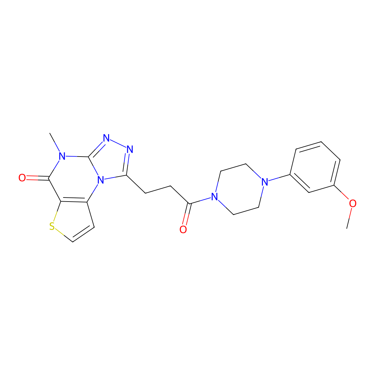 1-(3-(4-(3-methoxyphenyl)piperazin-1-yl)-3-oxopropyl)-4-methylthieno[2,3-e][1,2,4]triazolo[4,3-a]pyrimidin-5(4H)-one molecular structure, CAS 1190021-97-6