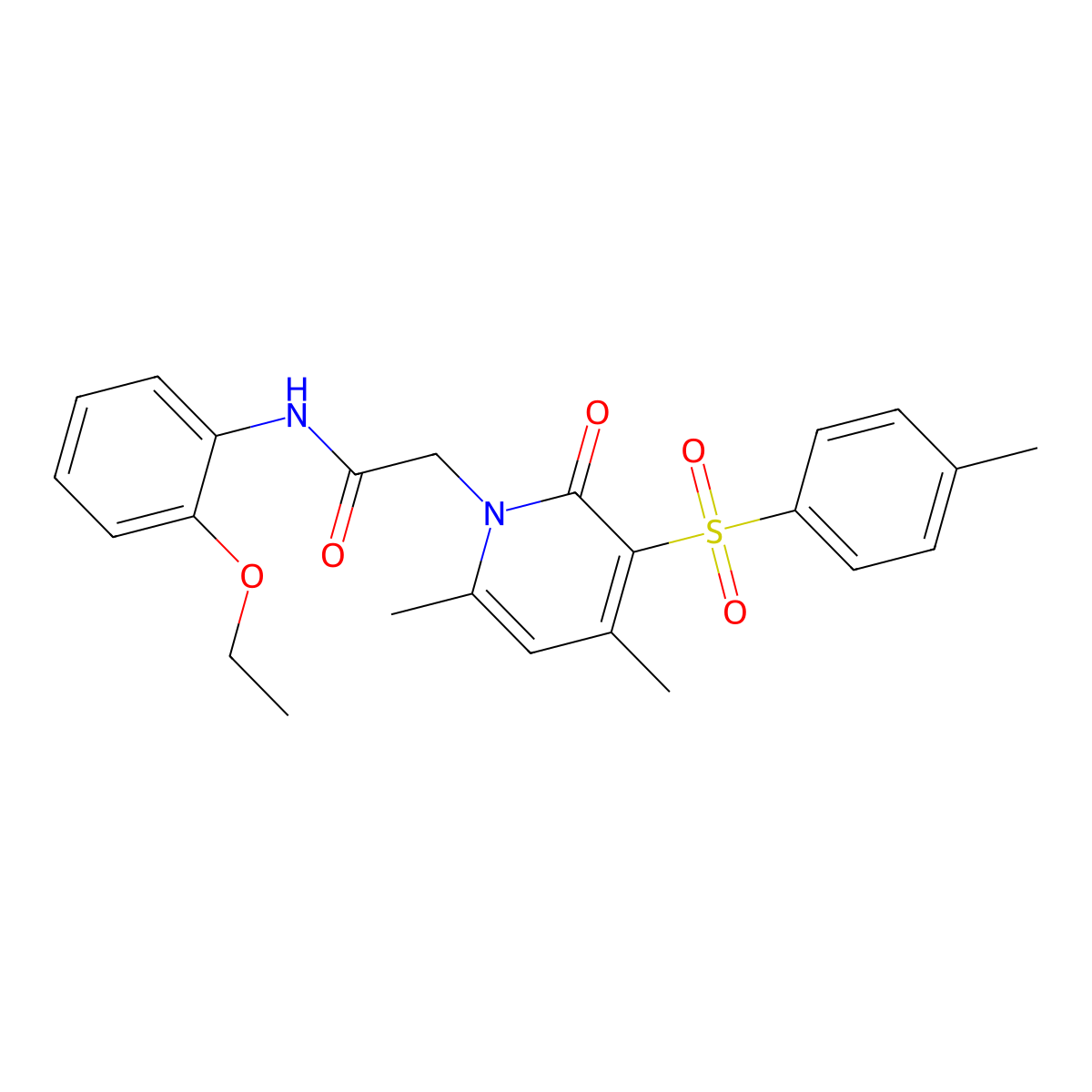 2-(4,6-dimethyl-2-oxo-3-tosylpyridin-1(2H)-yl)-N-(2-ethoxyphenyl)acetamide molecular structure, CAS 1190022-89-9