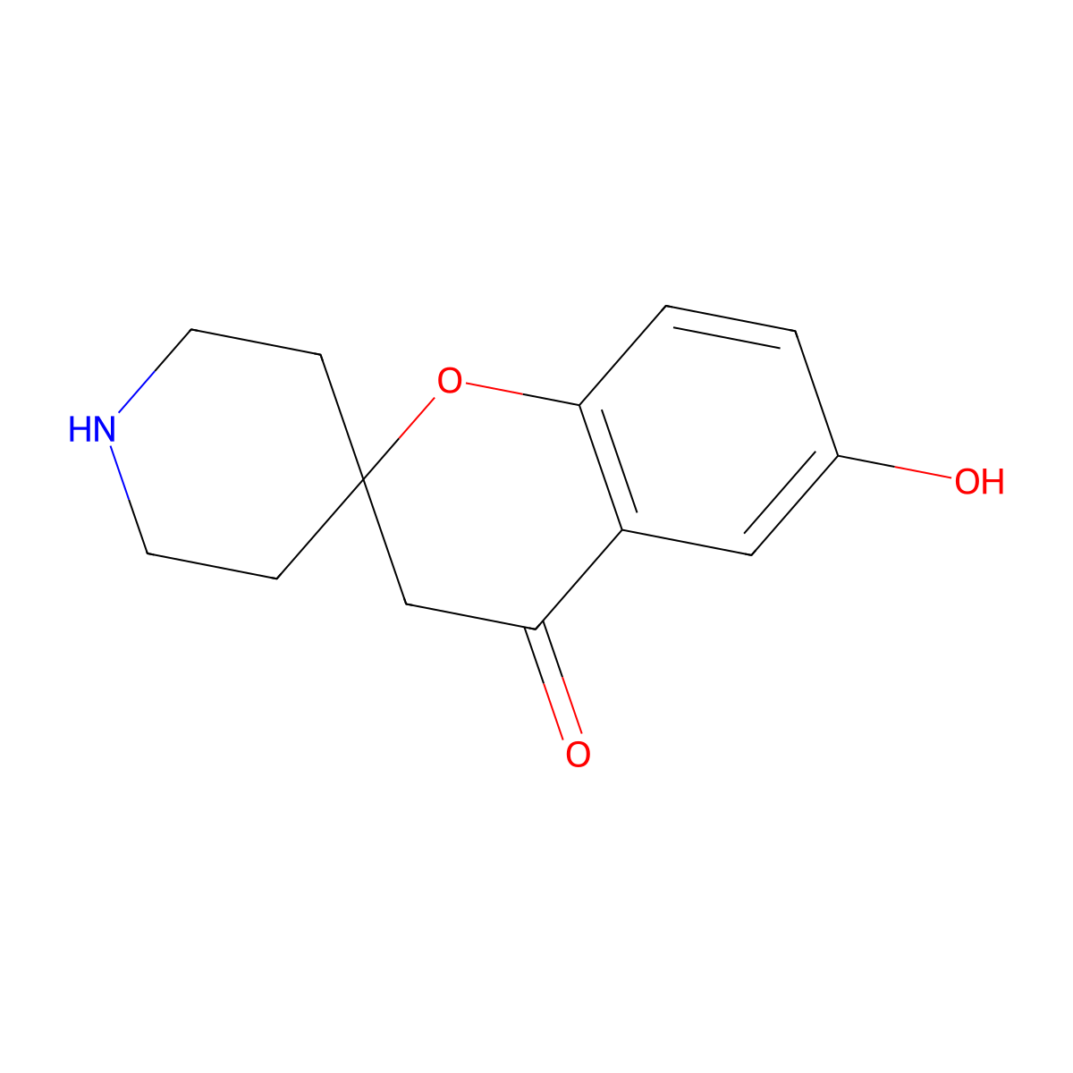 6-Hydroxyspiro[chromane-2,4'-piperidin]-4-one molecular structure, CAS 1190043-51-6