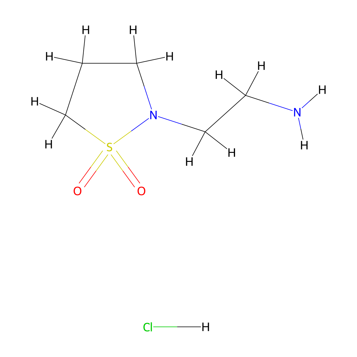 2-(2-Aminoethyl)-1lambda6,2-thiazolidine-1,1-dione hydrochloride molecular structure, CAS 1190044-24-6