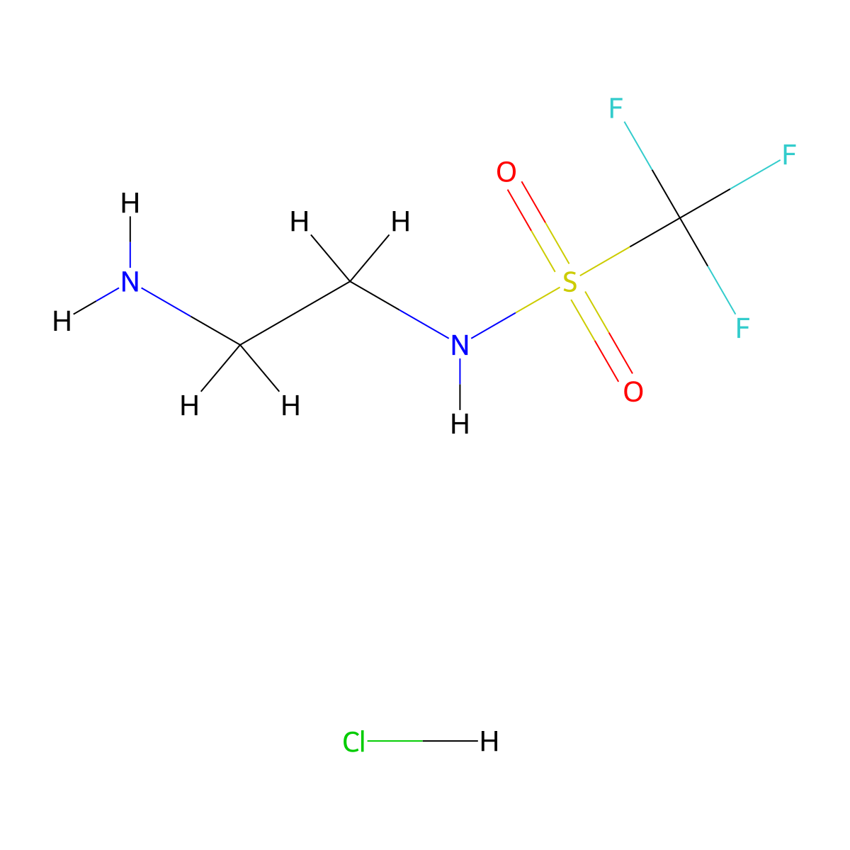 N-(2-aminoethyl)-1,1,1-trifluoromethanesulfonamide hydrochloride molecular structure, CAS 1190044-25-7