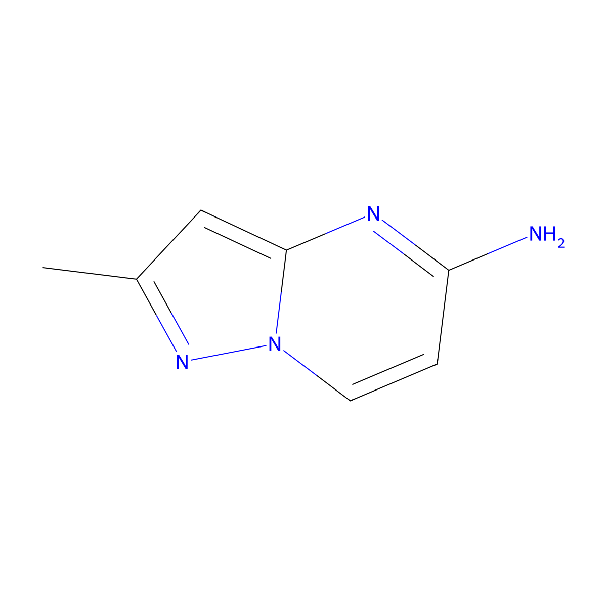 2-Methylpyrazolo[1,5-a]pyrimidin-5-amine molecular structure, CAS 1190045-39-6