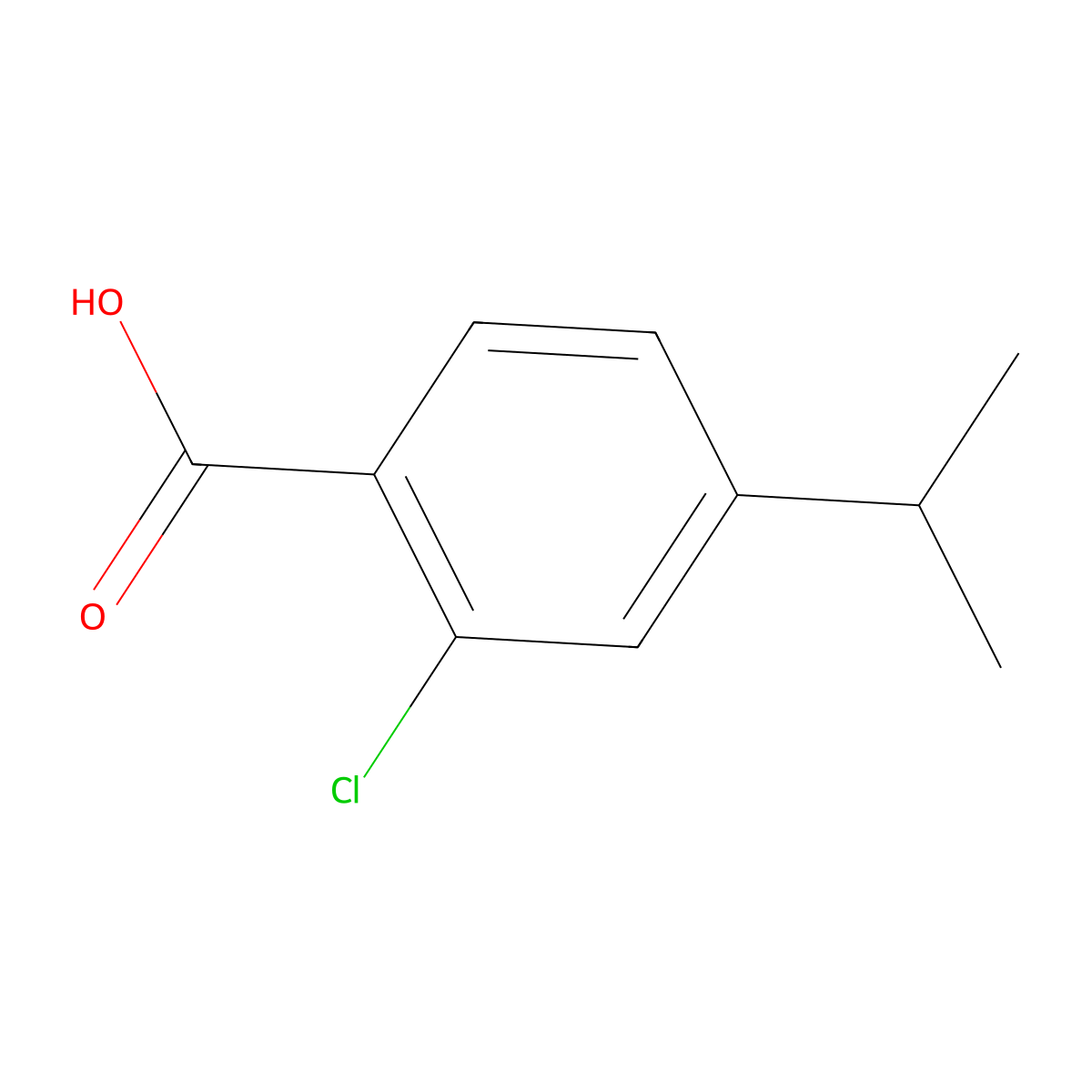 2-Chloro-4-isopropylbenzoic acid molecular structure, CAS 119006-59-6