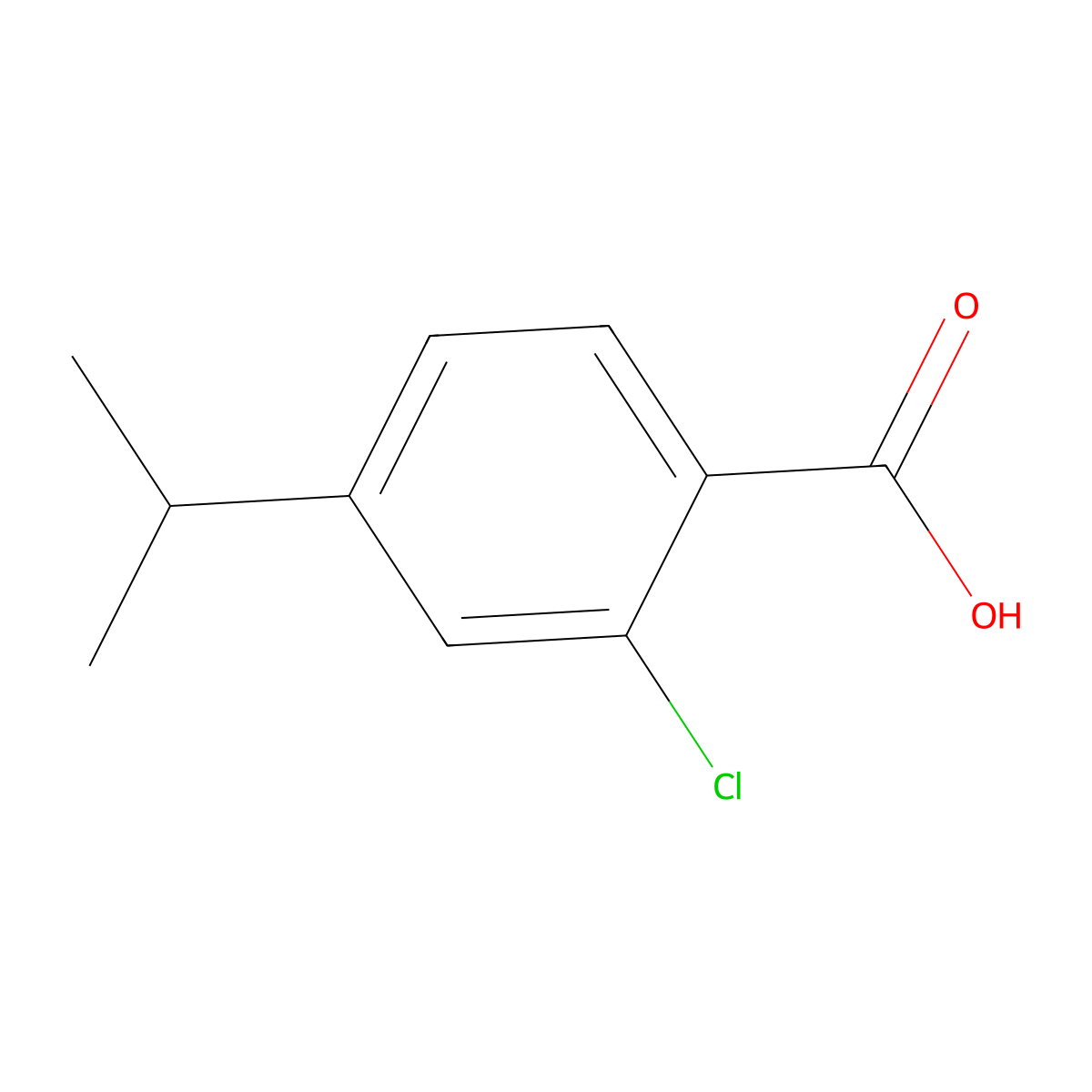 2-Chloro-4-isopropylbenzoic acid molecular structure, CAS 119006-59-6
