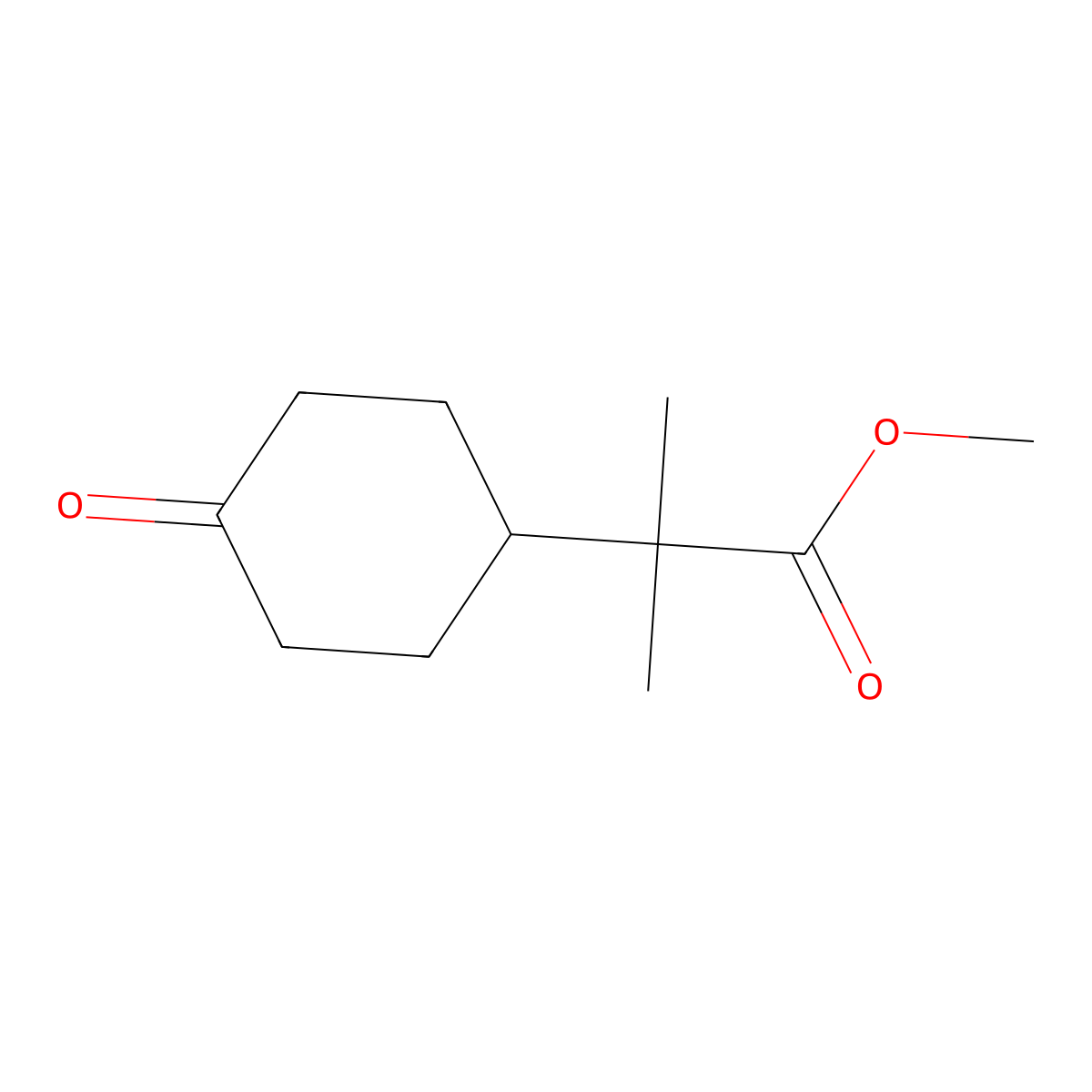 Methyl 2-methyl-2-(4-oxocyclohexyl)propanoate molecular structure, CAS 1190073-71-2