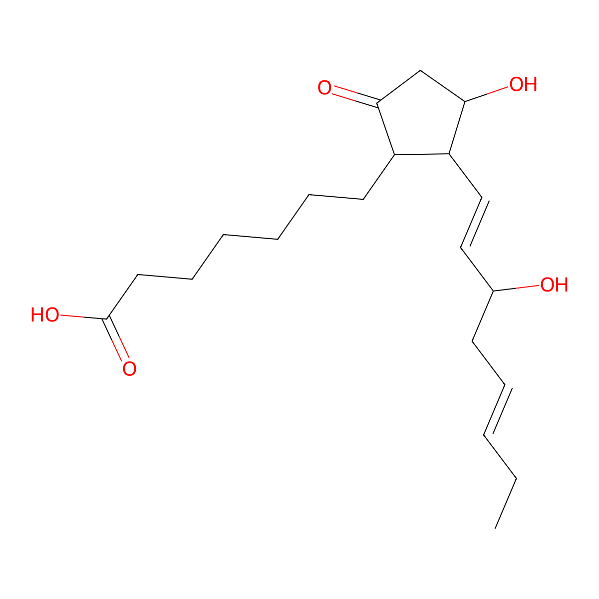 11,15-Dihydroxy-9-oxoprosta-13,17-dien-1-oic acid molecular structure, CAS 119008-22-9