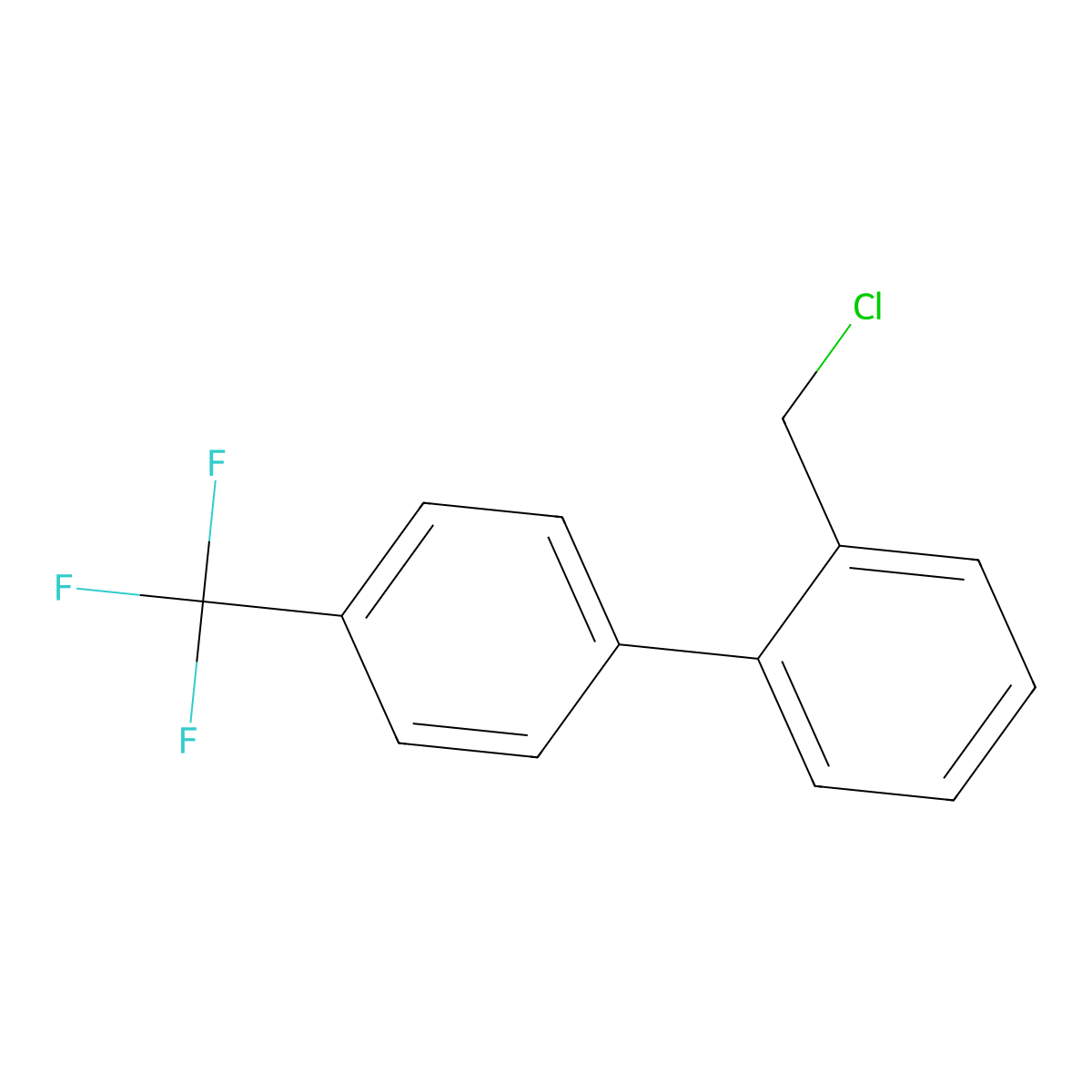 1-[2-(Chloromethyl)phenyl]-4-(trifluoromethyl)benzene molecular structure, CAS 1190085-11-0