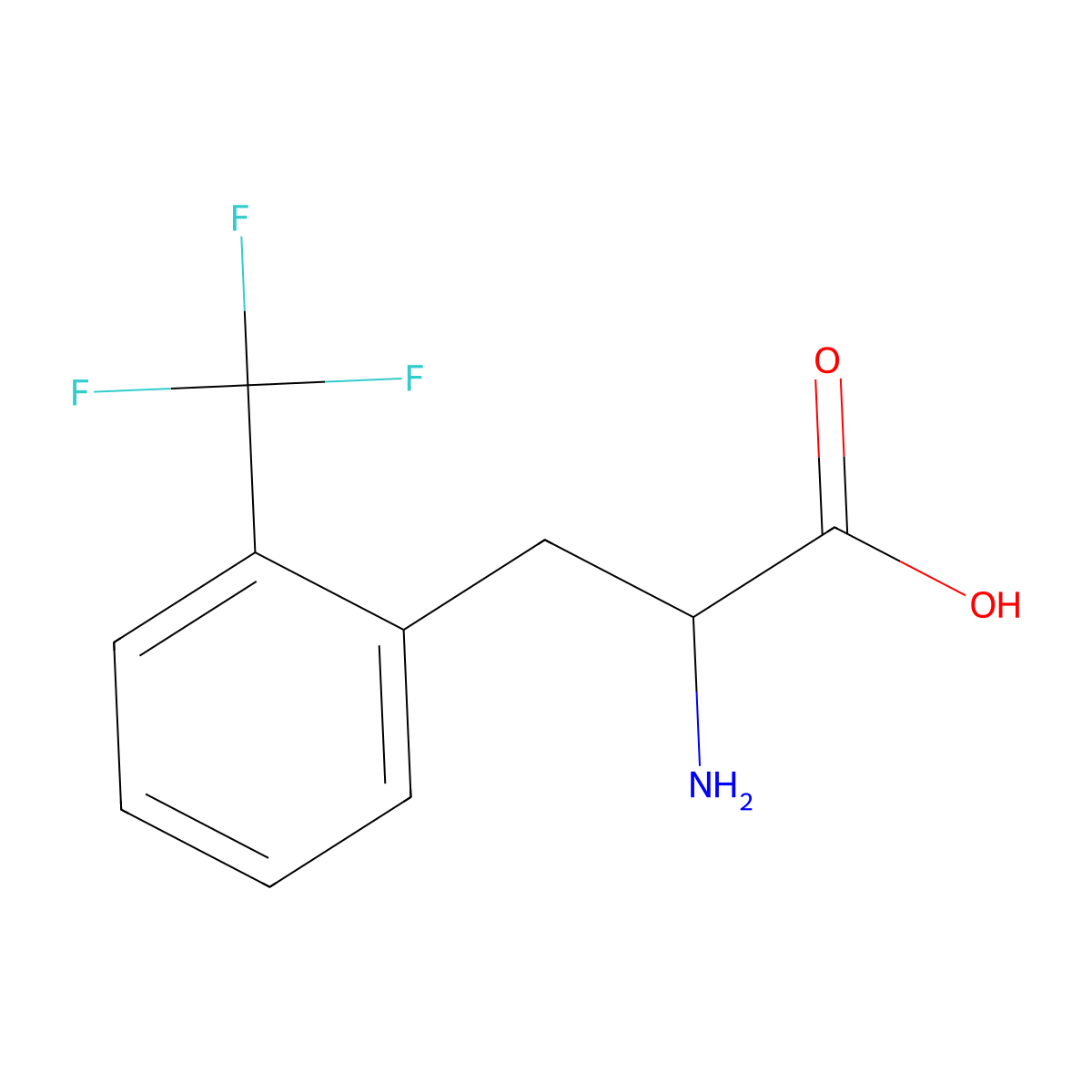 (S)-2-Amino-3-(2-(trifluoromethyl)phenyl)propanoic acid molecular structure, CAS 119009-47-1
