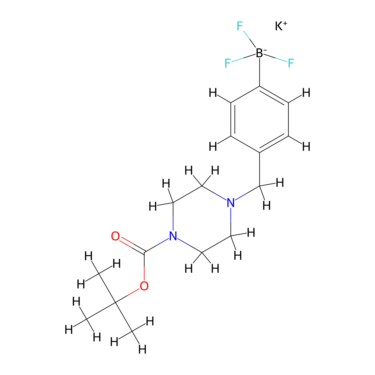 Potassium 4-(4-BOC-piperazinomethyl)phenyltrifluoroborate molecular structure, CAS 1190095-05-6