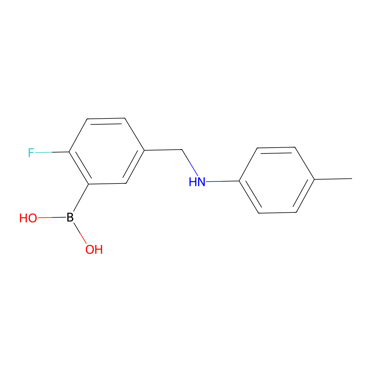 B-[2-Fluoro-5-[[(4-methylphenyl)amino]methyl]phenyl]boronic acid molecular structure, CAS 1190095-08-9