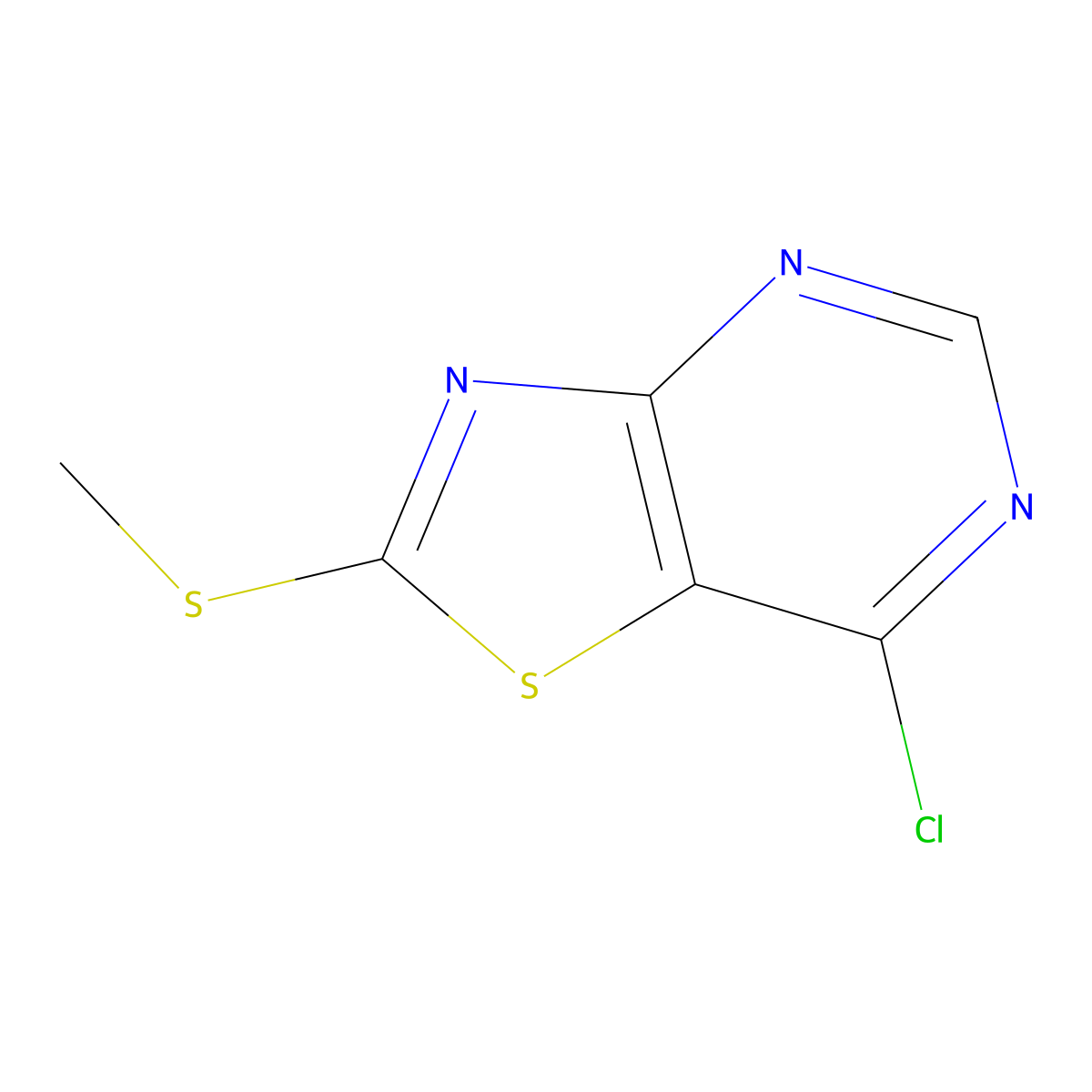 7-Chloro-2-(methylsulfanyl)-(1,3)thiazolo(4,5-d)pyrimidine molecular structure, CAS 119011-56-2