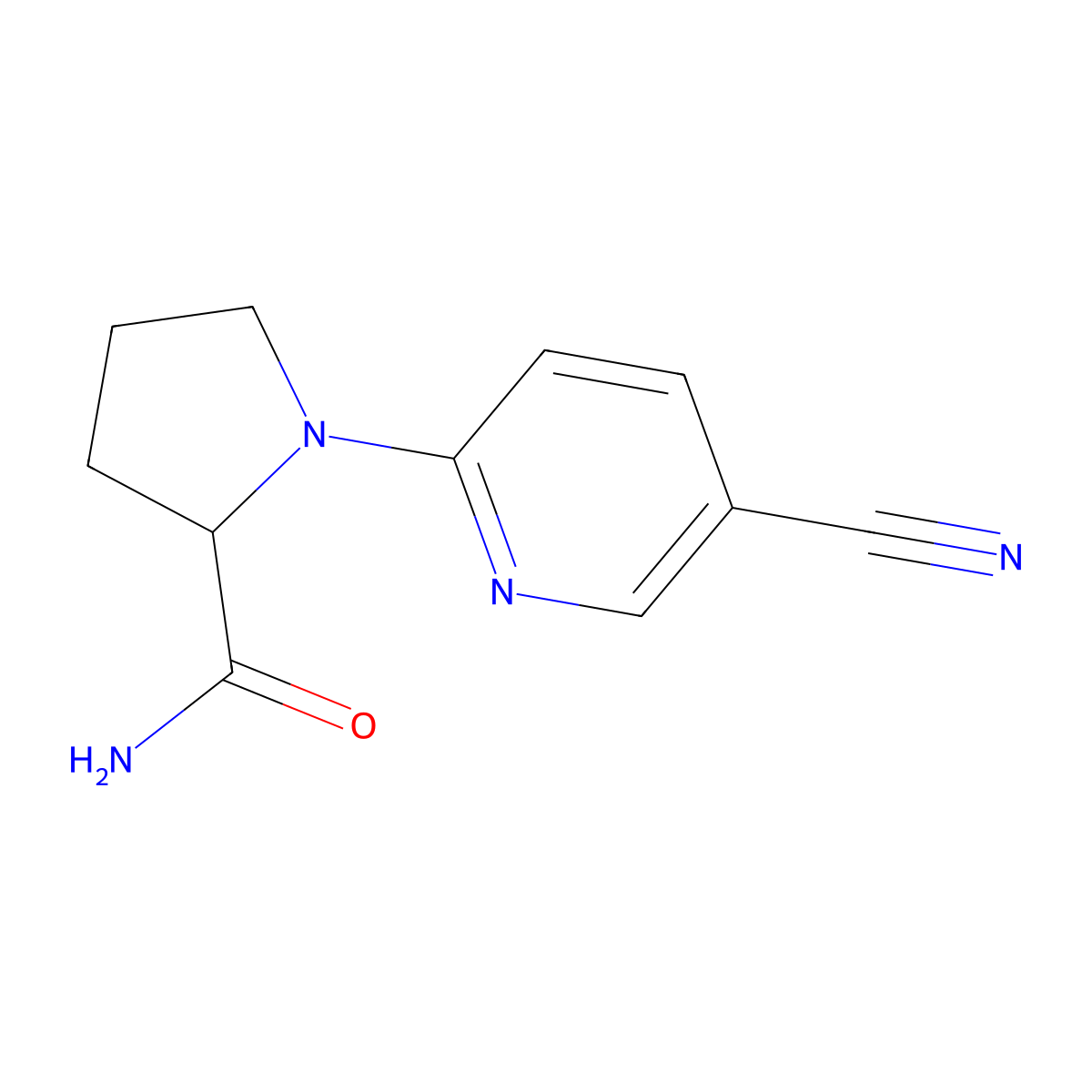 1-(5-Cyanopyridin-2-yl)pyrrolidine-2-carboxamide molecular structure, CAS 1190111-24-0