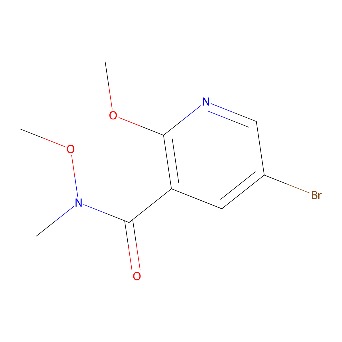 5-bromo-N,2-dimethoxy-N-methylnicotinamide molecular structure, CAS 1190128-69-8