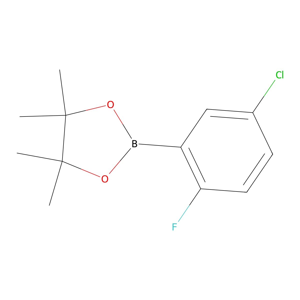 2-(5-Chloro-2-fluorophenyl)-4,4,5,5-tetramethyl-1,3,2-dioxaborolane molecular structure, CAS 1190129-77-1