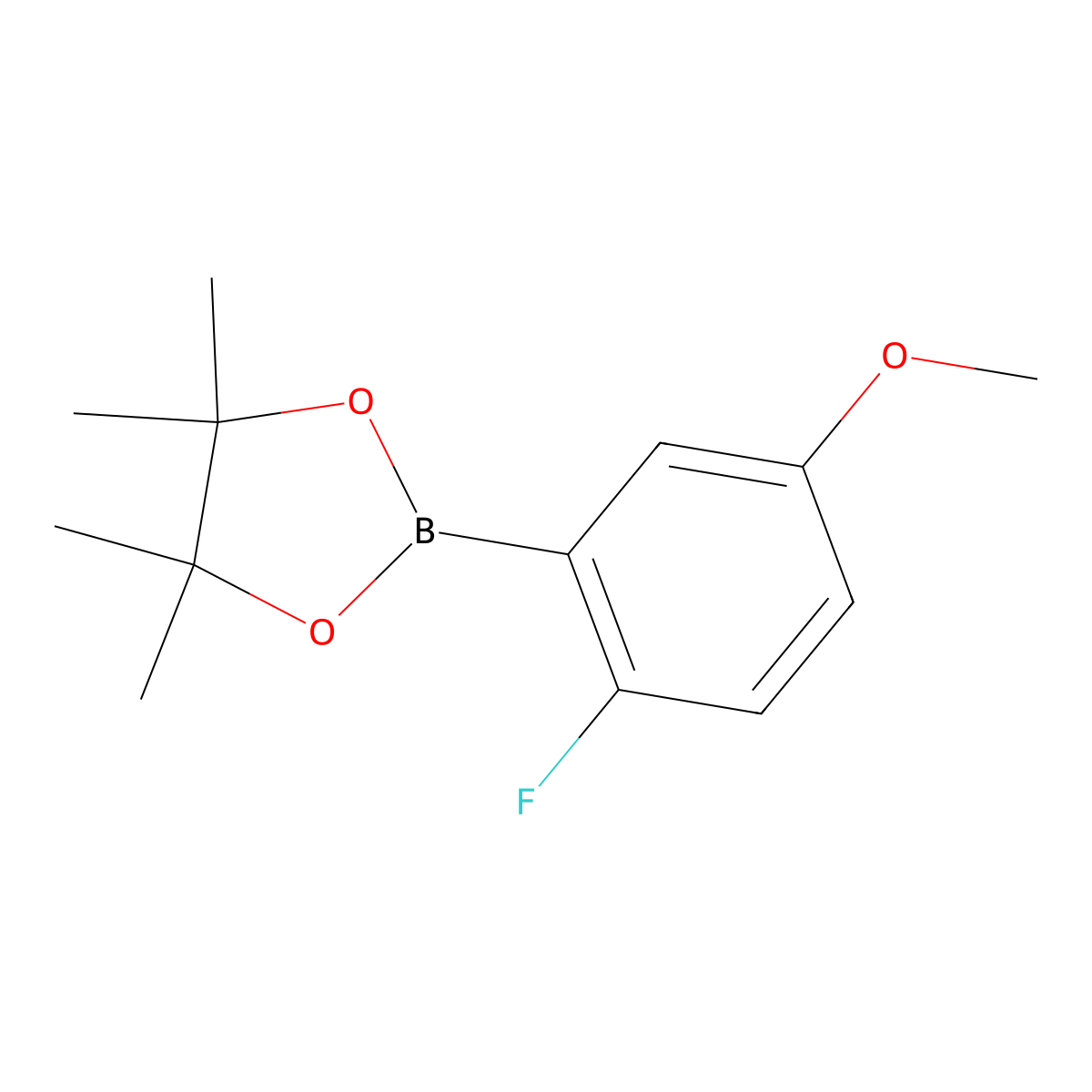 2-(2-Fluoro-5-methoxyphenyl)-4,4,5,5-tetramethyl-1,3,2-dioxaborolane molecular structure, CAS 1190129-83-9