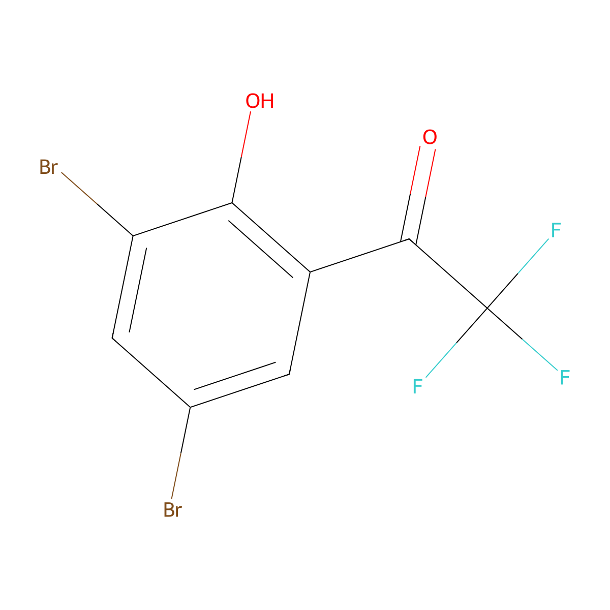 1-(3,5-Dibromo-2-hydroxyphenyl)-2,2,2-trifluoroethanone molecular structure, CAS 1190130-83-6