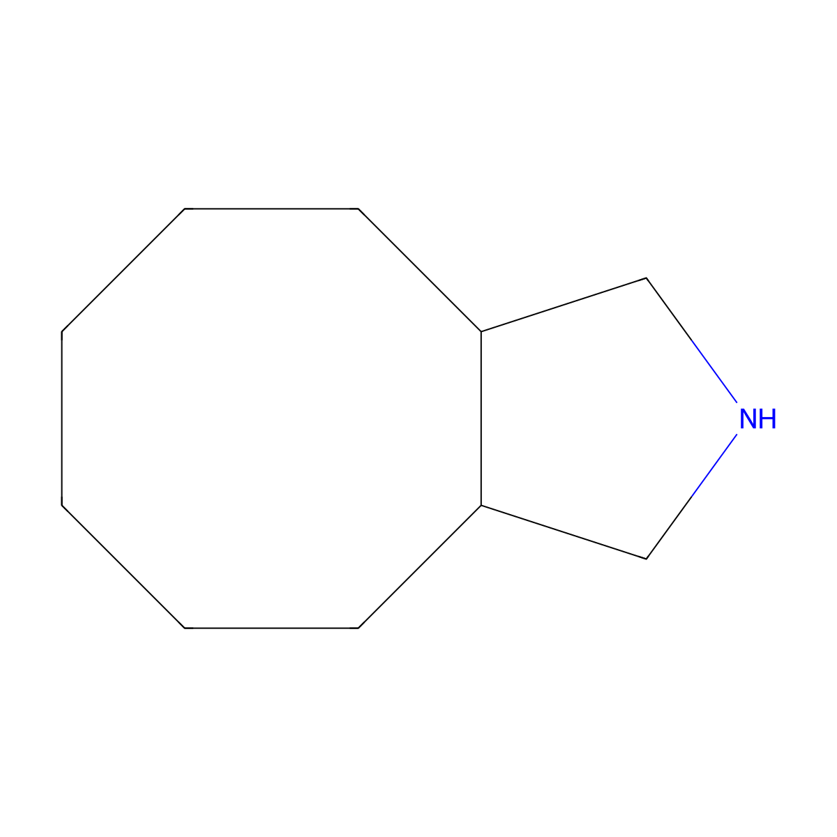 Decahydro-1H-cycloocta[C]pyrrole molecular structure, CAS 119017-74-2