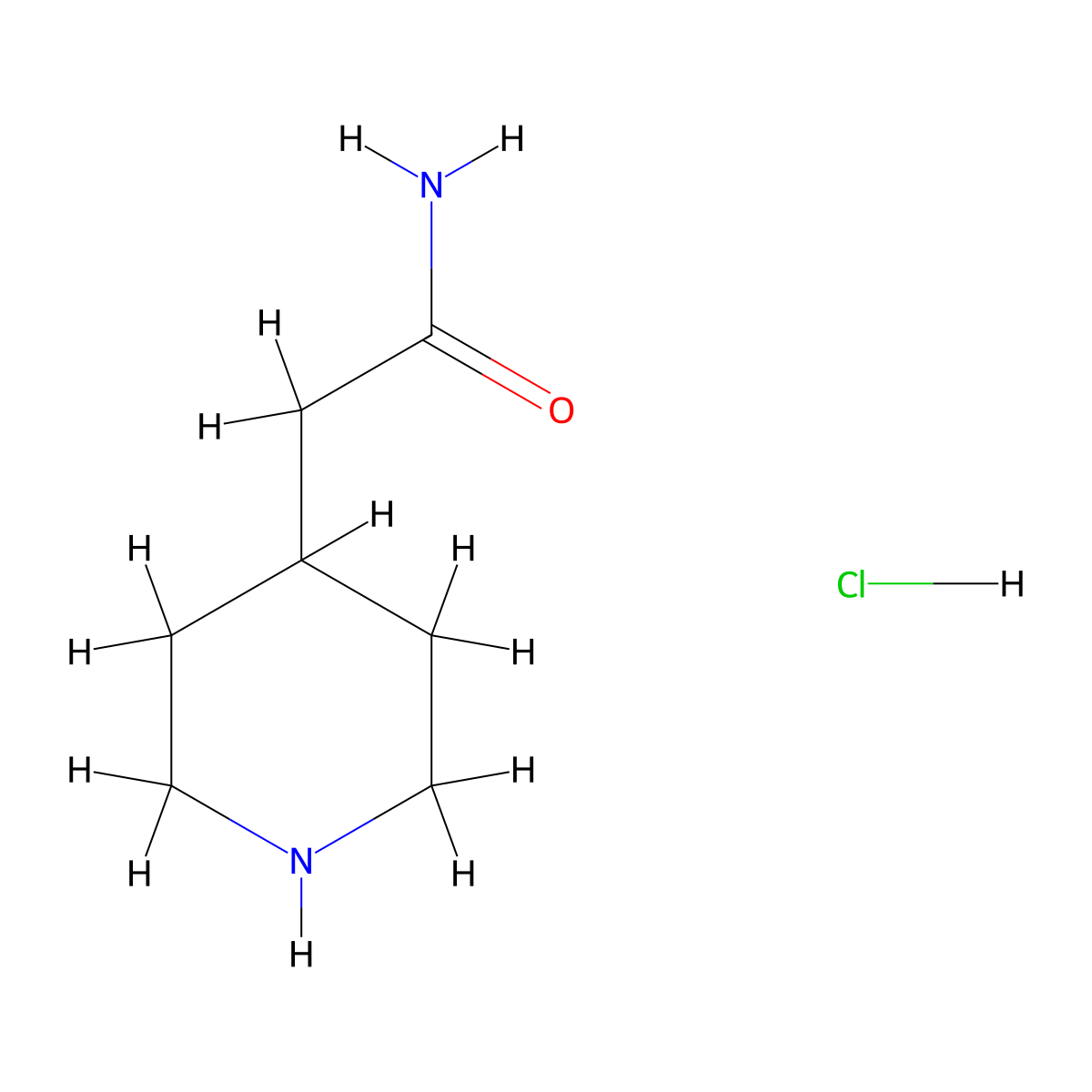 2-(Piperidin-4-yl)acetamide hydrochloride molecular structure, CAS 1190194-62-7