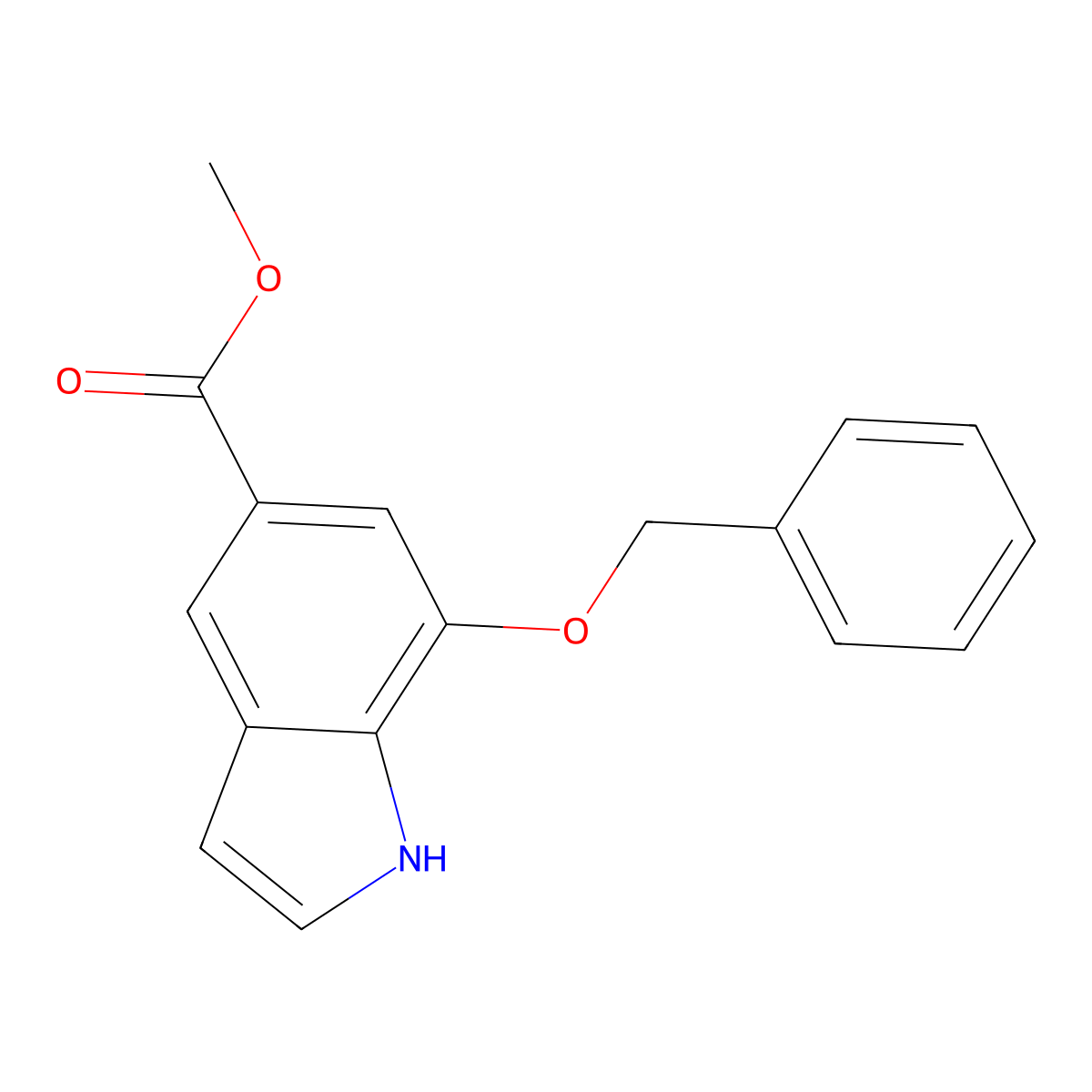 methyl 7-(benzyloxy)-1H-indole-5-carboxylate molecular structure, CAS 1190198-13-0