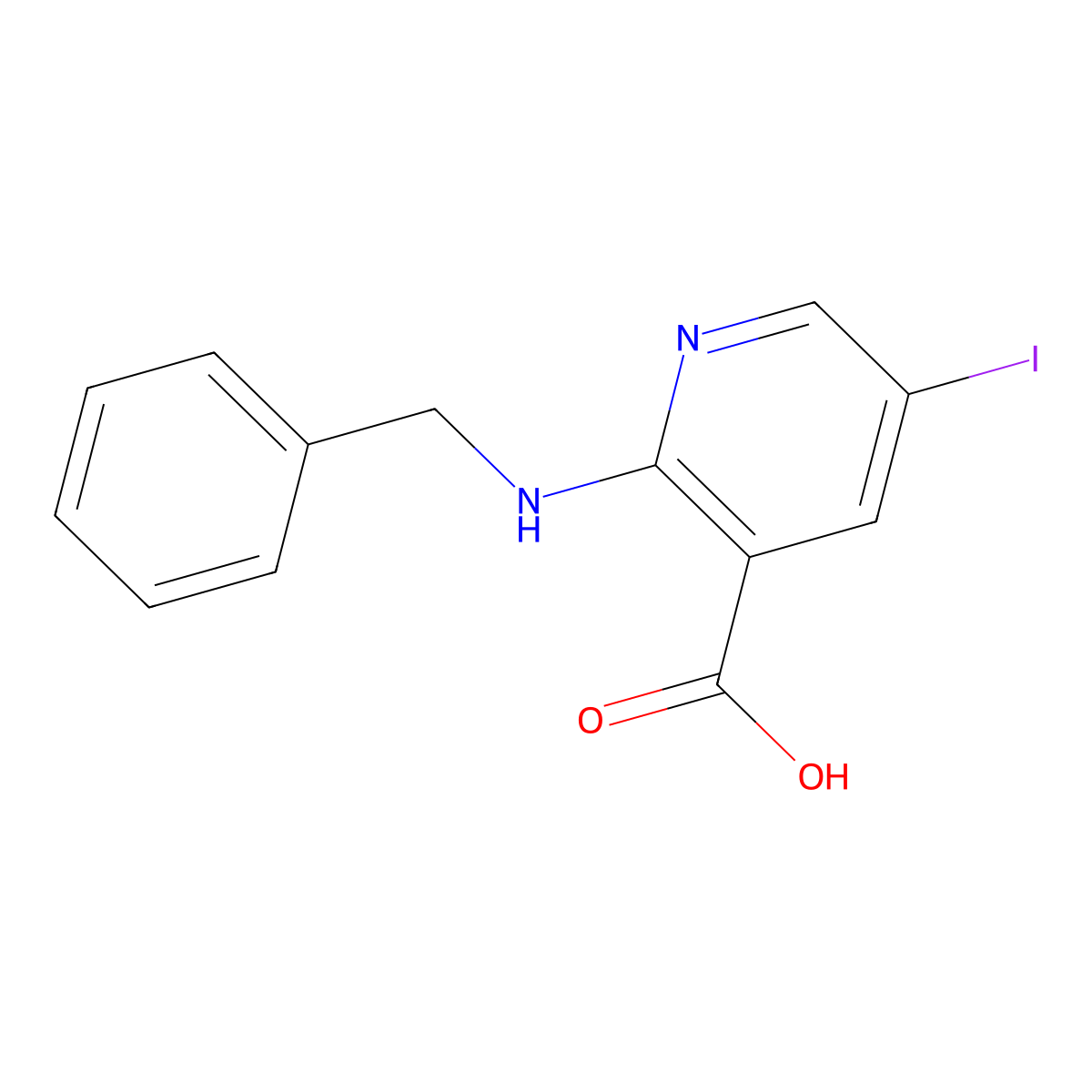 2-(Benzylamino)-5-iodonicotinic acid molecular structure, CAS 1190198-18-5