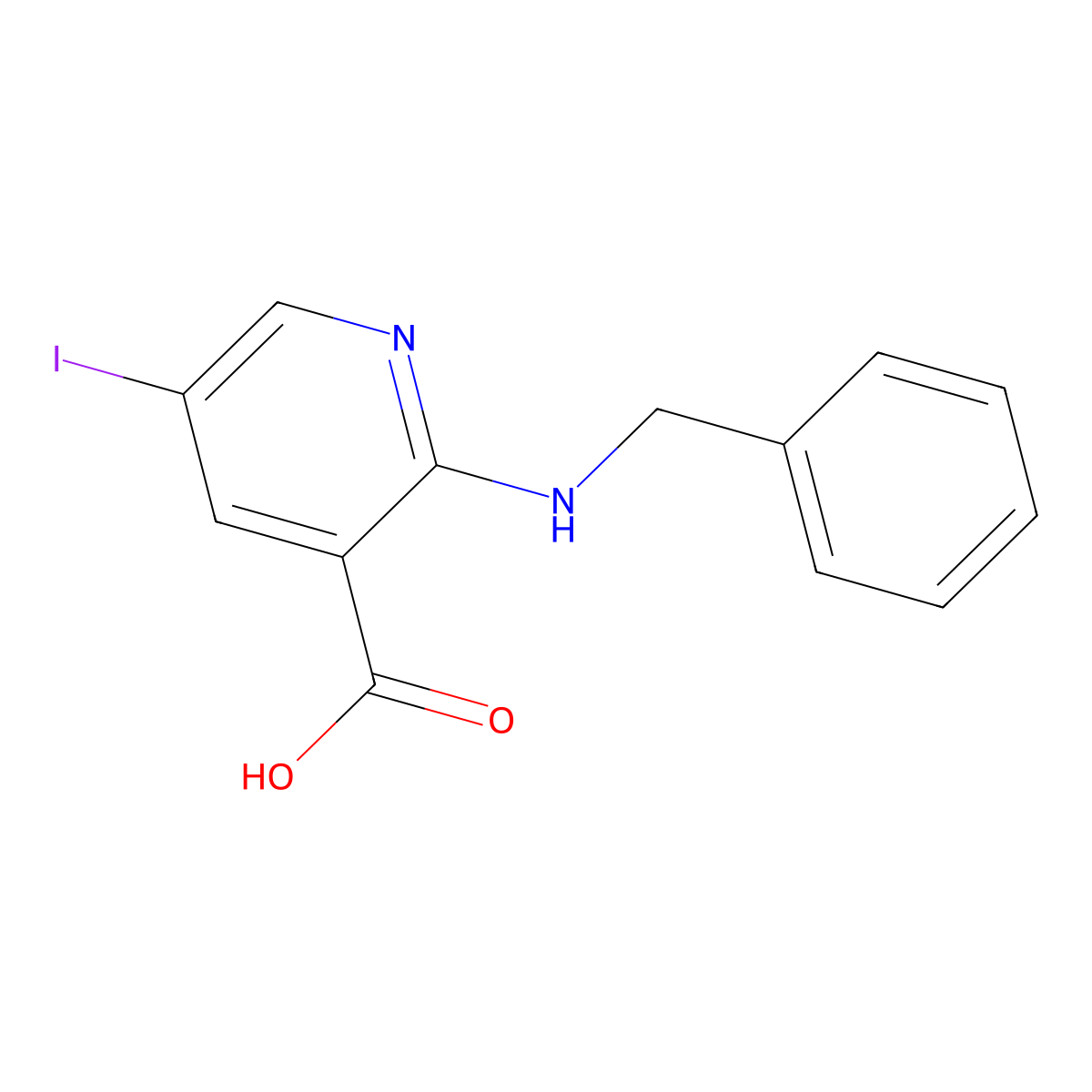 2-(Benzylamino)-5-iodonicotinic acid molecular structure, CAS 1190198-18-5