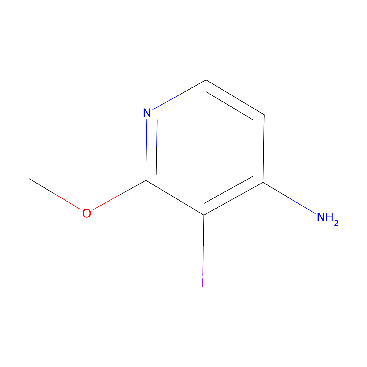 3-Iodo-2-methoxypyridin-4-amine molecular structure, CAS 1190198-21-0