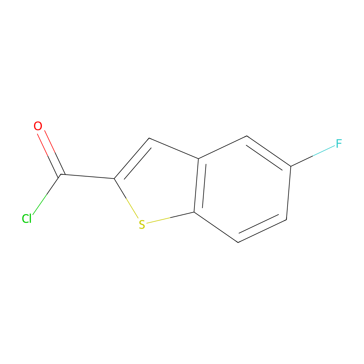 5-Fluoro-1-benzothiophene-2-carbonyl chloride molecular structure, CAS 1190198-22-1