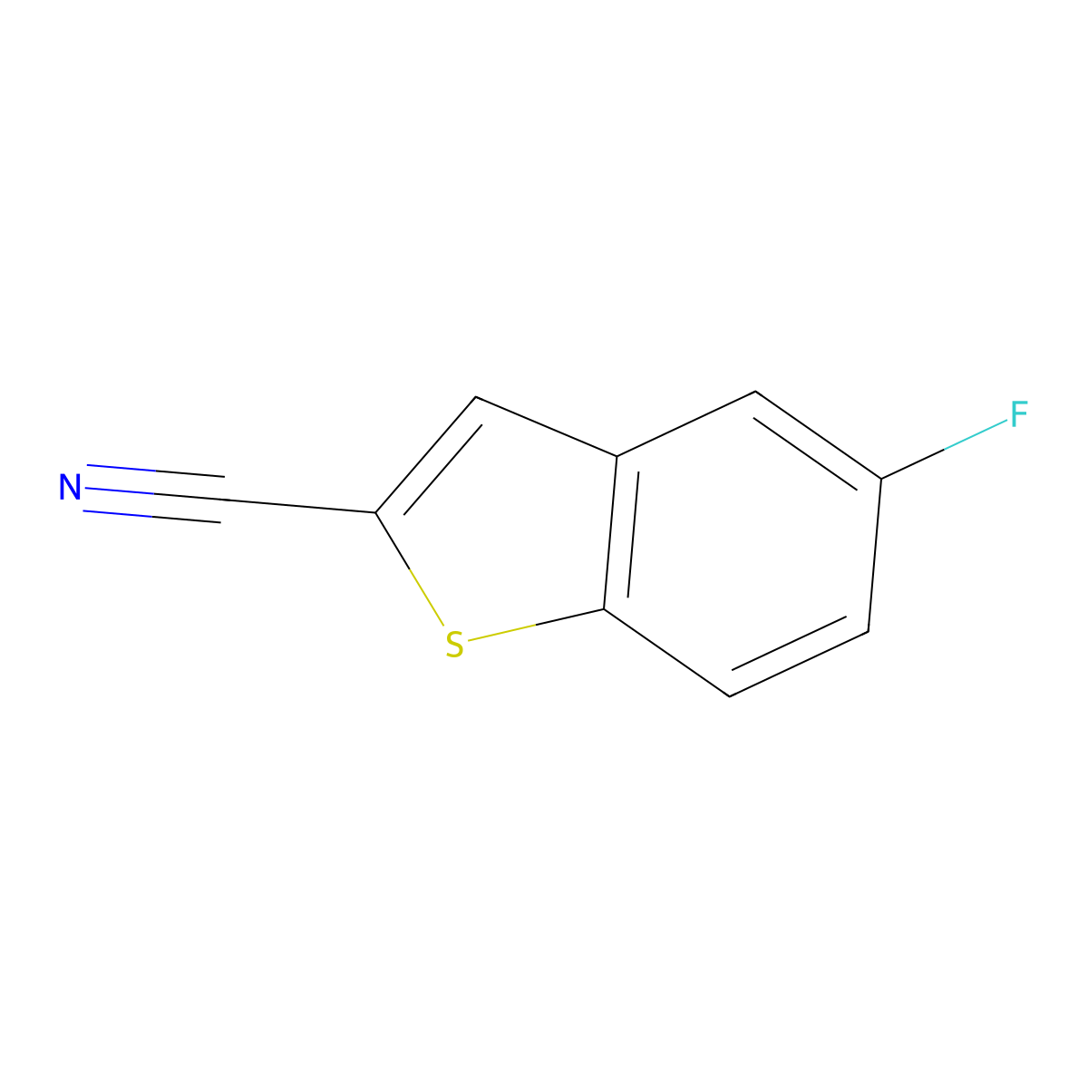 5-Fluoro-1-benzothiophene-2-carbonitrile molecular structure, CAS 1190198-23-2